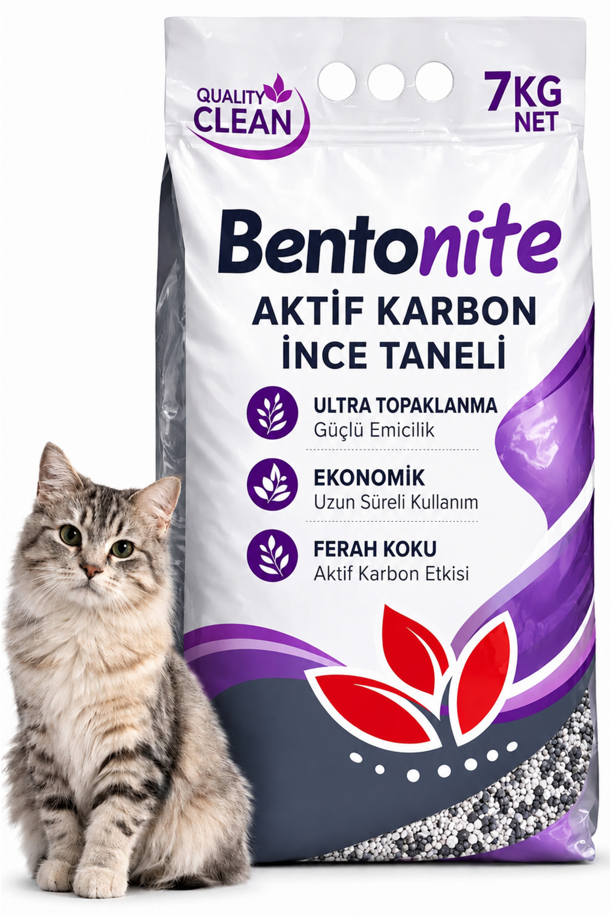 Quality CLEAN Aktif Karbon İnce Taneli Bentonit Ultra Topaklaşan Kedi Kumu 7 KG - Fiyatı, Yorumları
