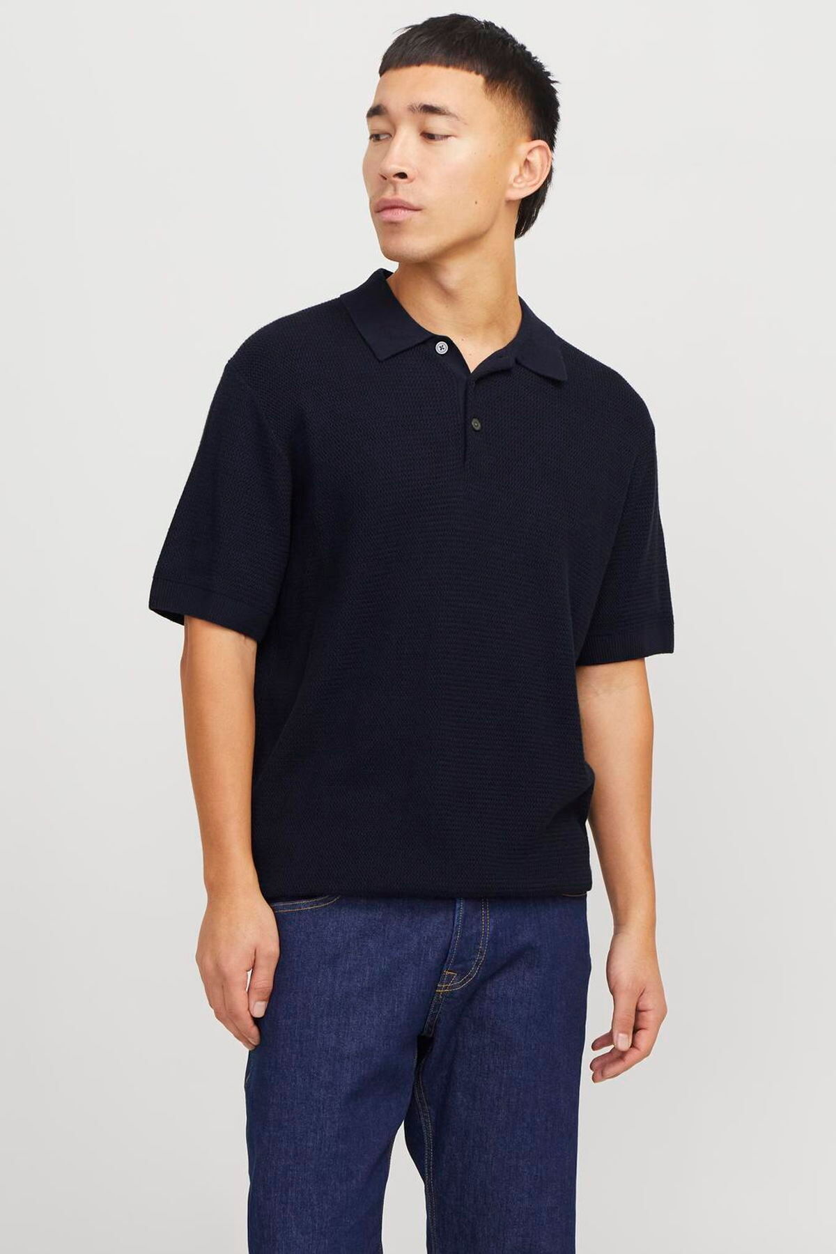 تی‌شرت یقه‌دار بافتنی مردانه مدل Regular Fit - کوپر جک اند جونز پولوشرت Jack & Jones