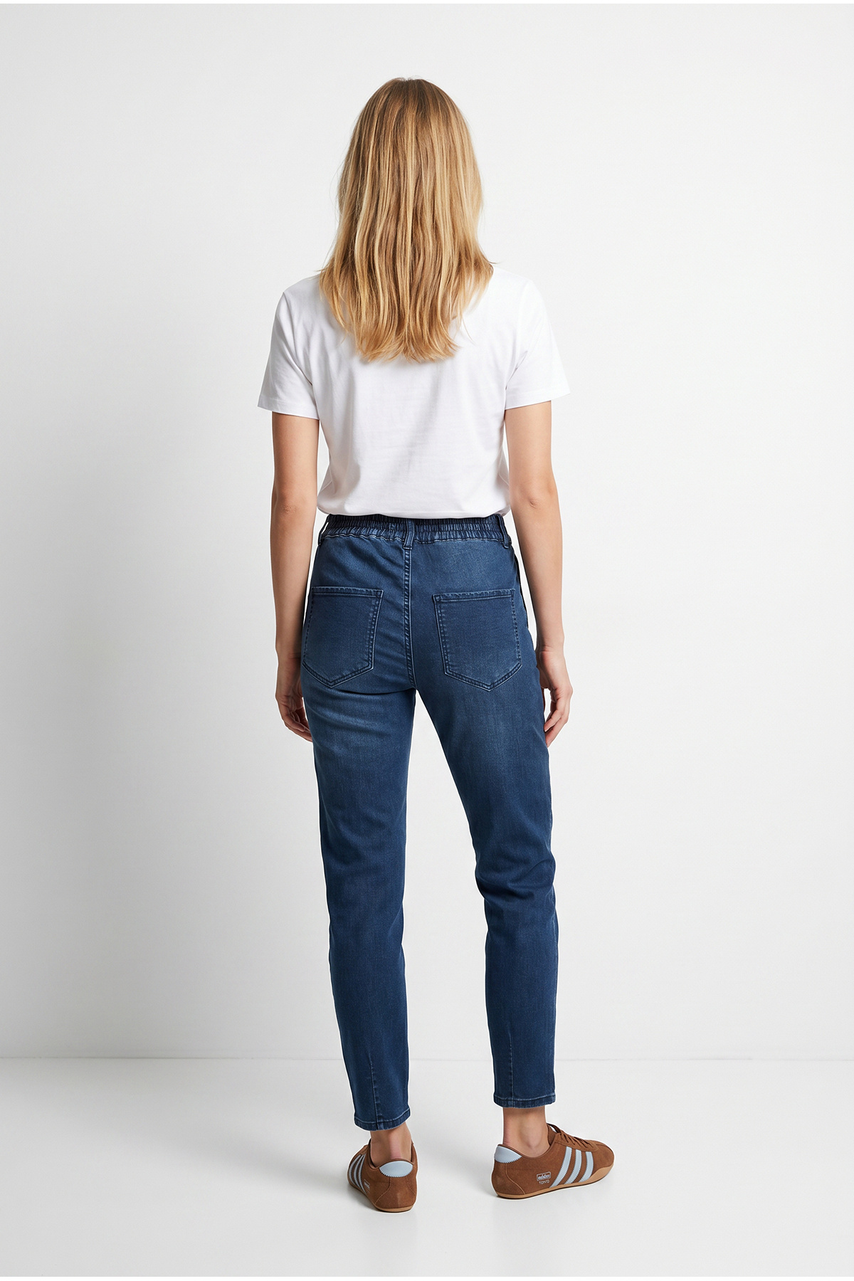 VENA Kadın Norah Blue Black Beli Lastikli Jean Pantolon - Blue Black görsel 4