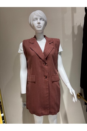 Qastel Kemerli Blazer Yelek Ceket
