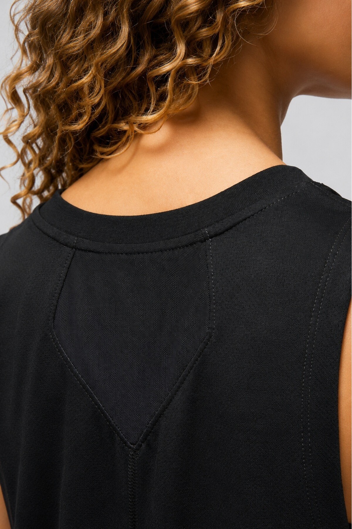Nike Jordan Diamond Patterned Womens Loose Fit Tank Bol Kesim File Detaylı Kadın Atlet Siyah görsel 4