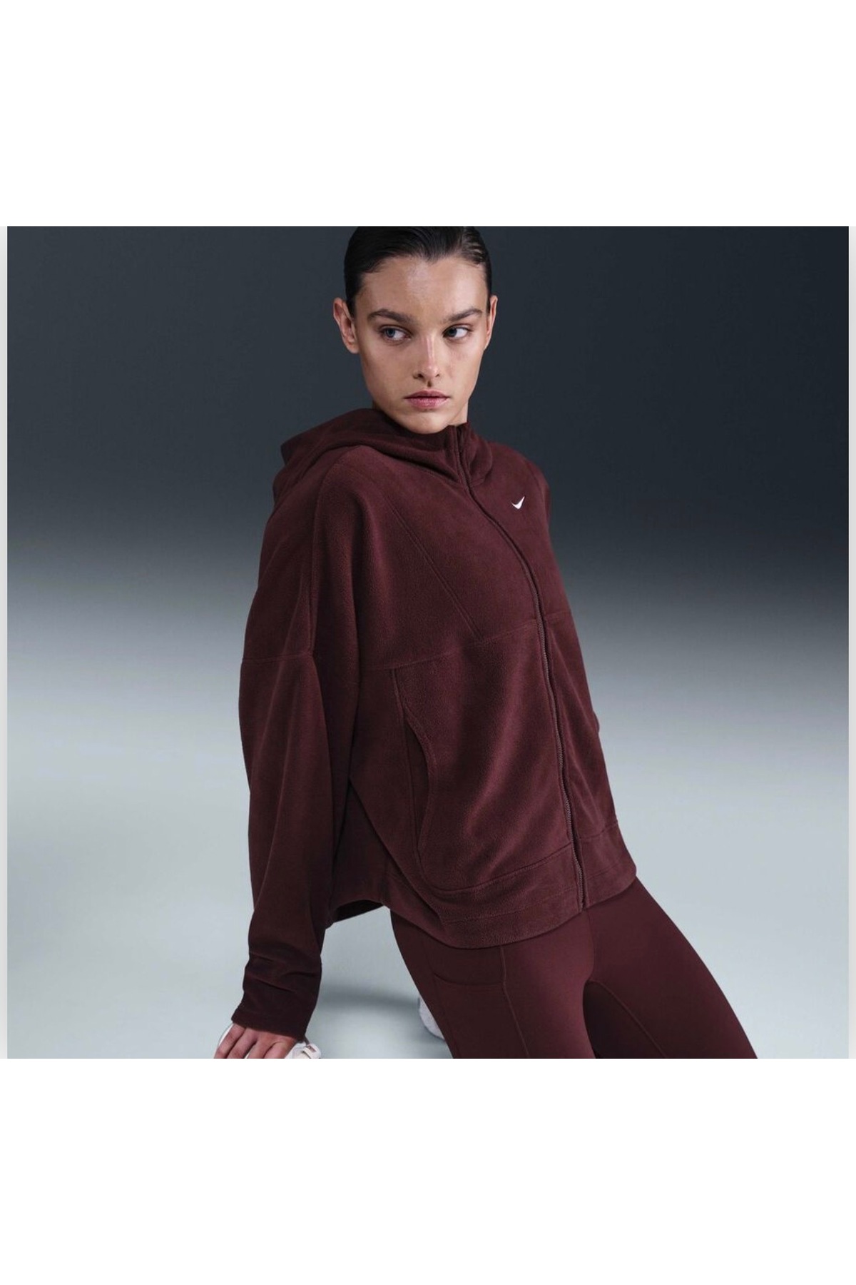 Nike Therma-Fit Full-Zip Top Polar Kadın Bordo Antrenman Sweatshirt KUZEY SPORT
