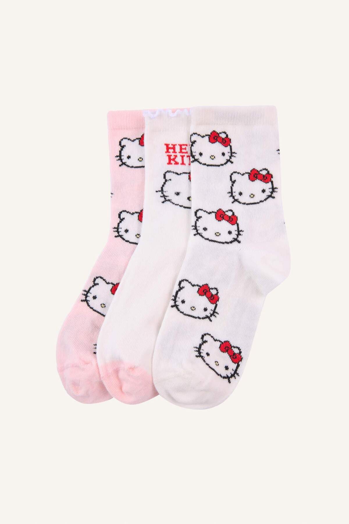 Hello Kitty 3'lü Pamuklu Uzun Karma Çorap Kız Çocuk H2338A8NS