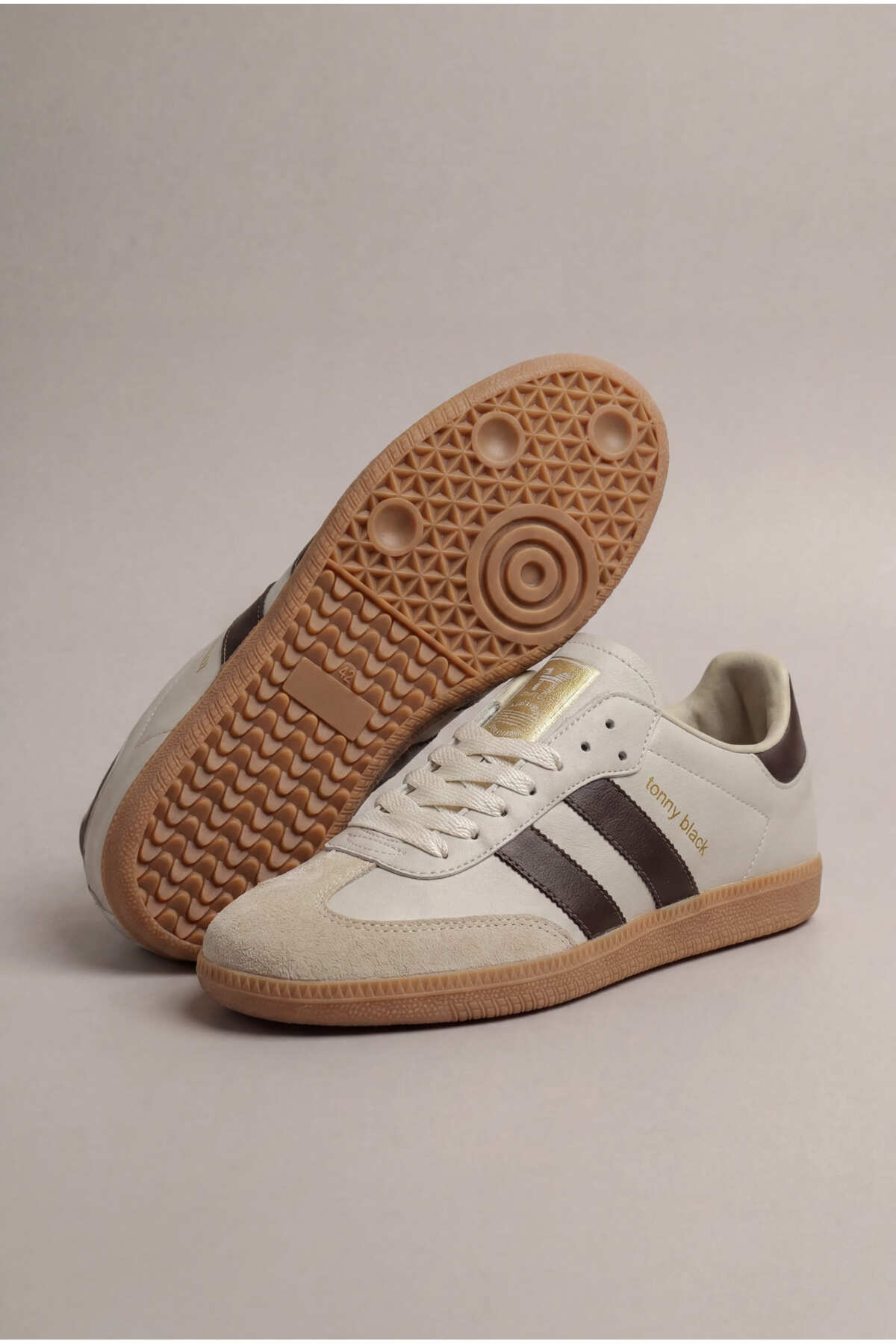 Tonny Black Unisex Beige Bitter Brown Thermo Sole Lace-Up Sports Shoes with S...