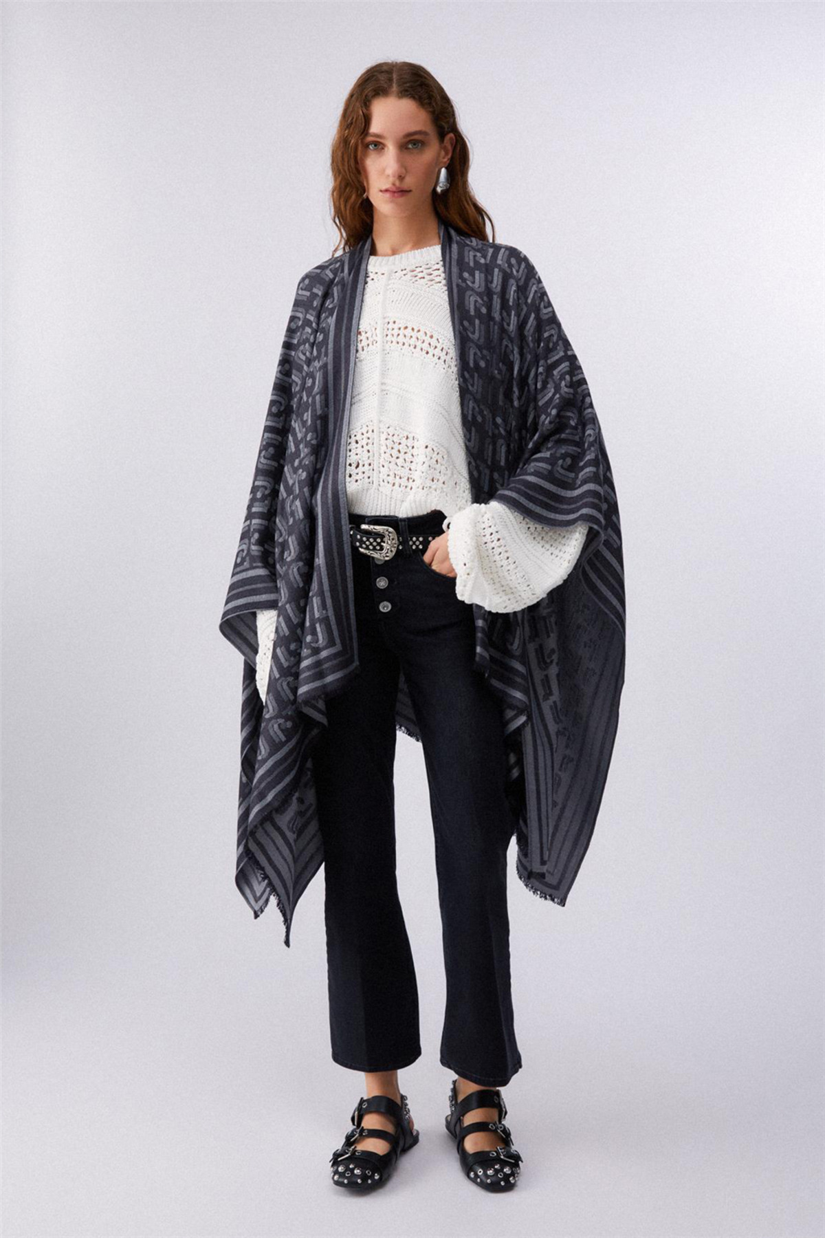 liu.jo Liu Jo Lurex L J Kadın Panço Siyah