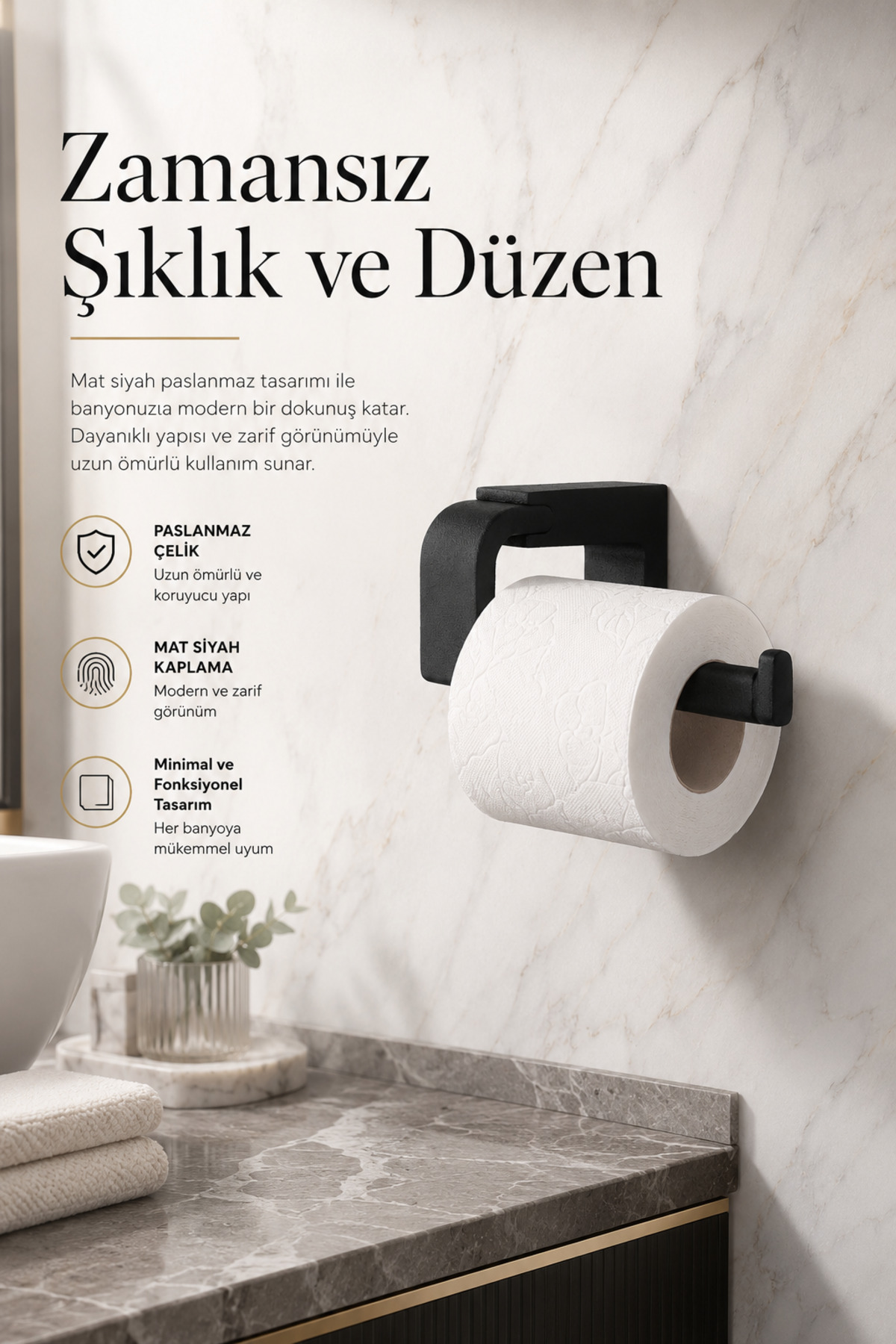 Premium F1 Model Black Toilet Paper Hanger Stainless Steel Screw Mounted WC Paper Holder 5 Years Warranty