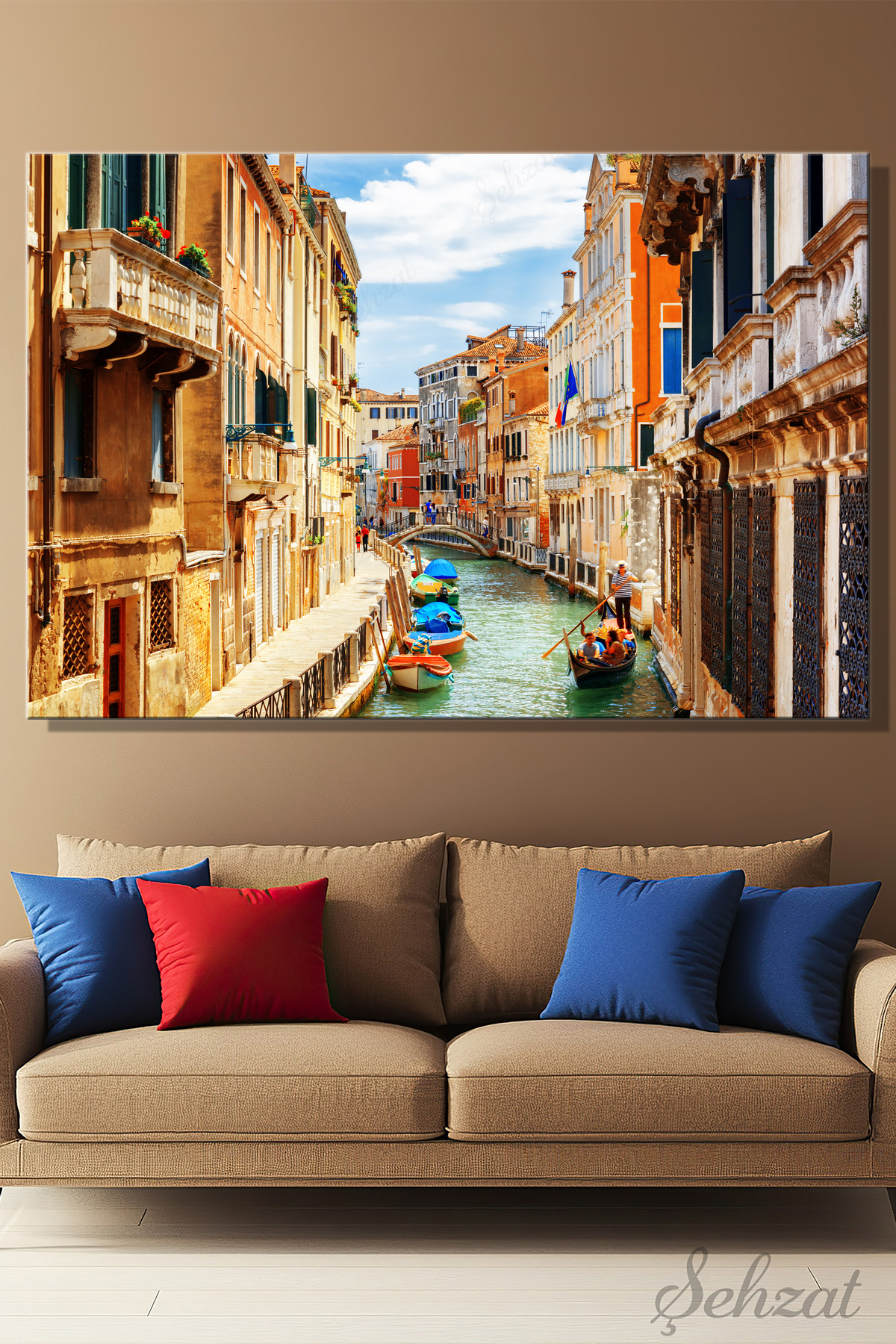 Canvas Wall Table Horizontal Single Living Room Kitchen Bedroom Office Italy Venice Bridge