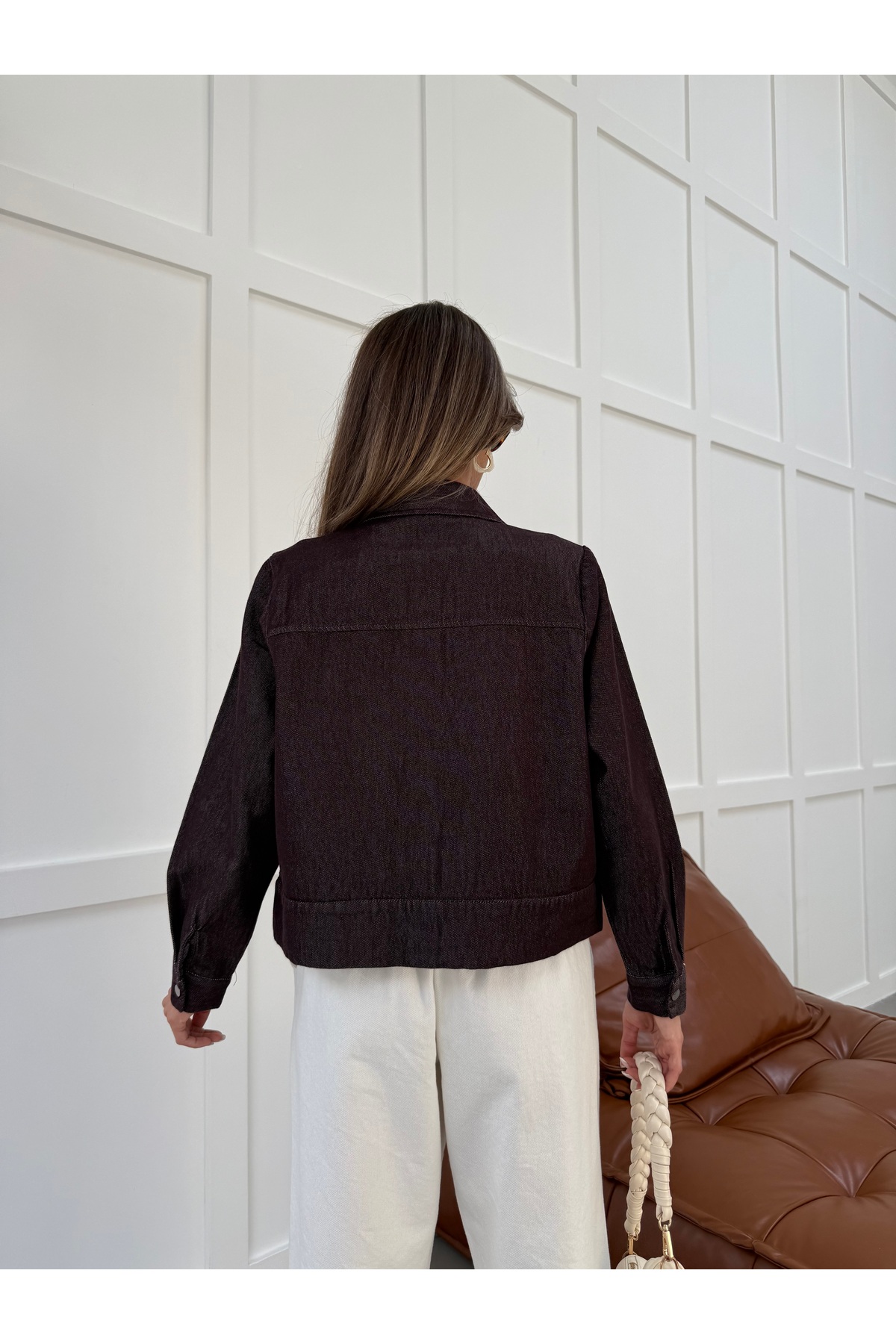 MİA NOURA KADIN ÖNÜ NAKIŞLI DENIM CEKET görsel 5