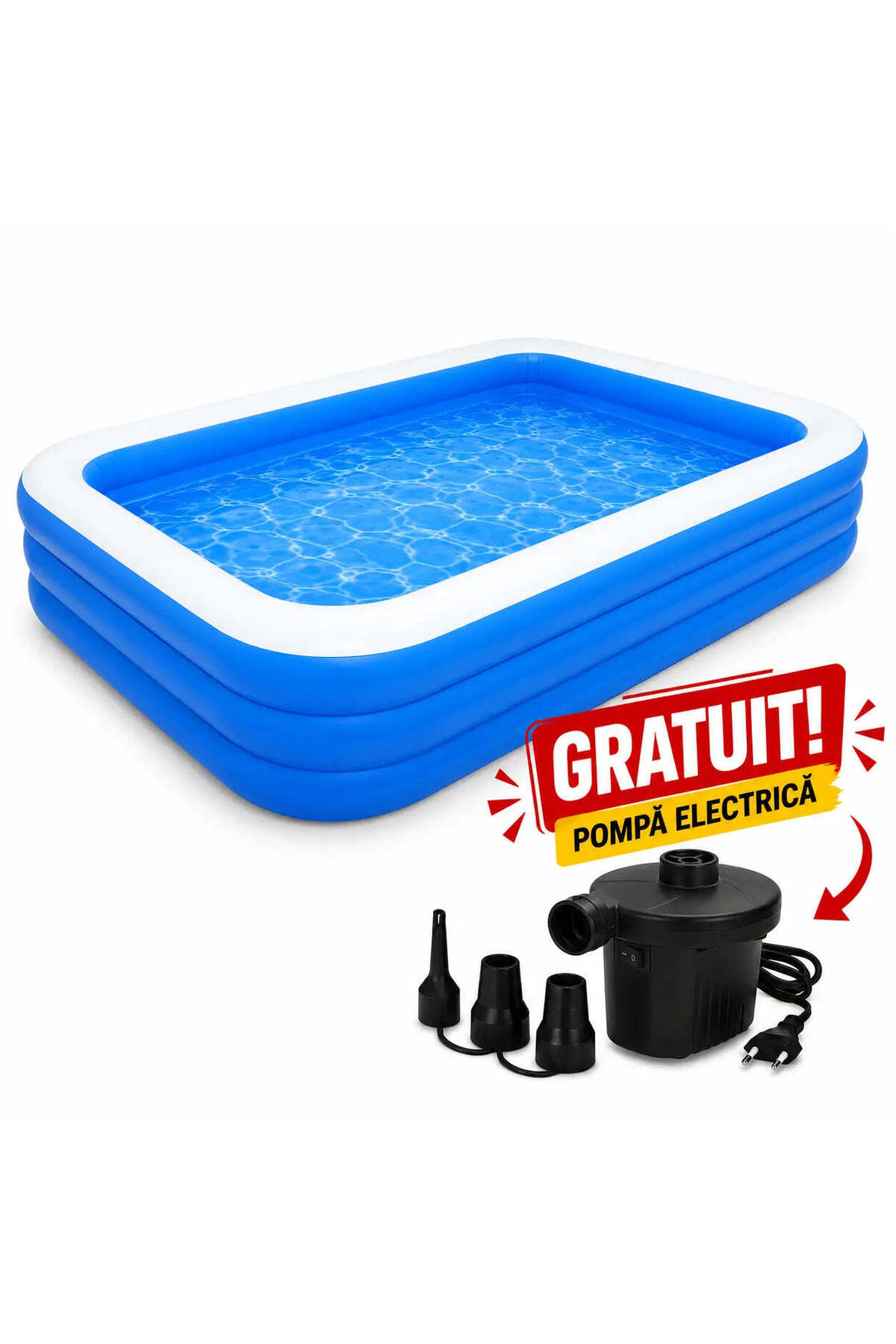 Promagg Piscină gonflabilă dreptunghiulară de exterior, 200x120x40 cm