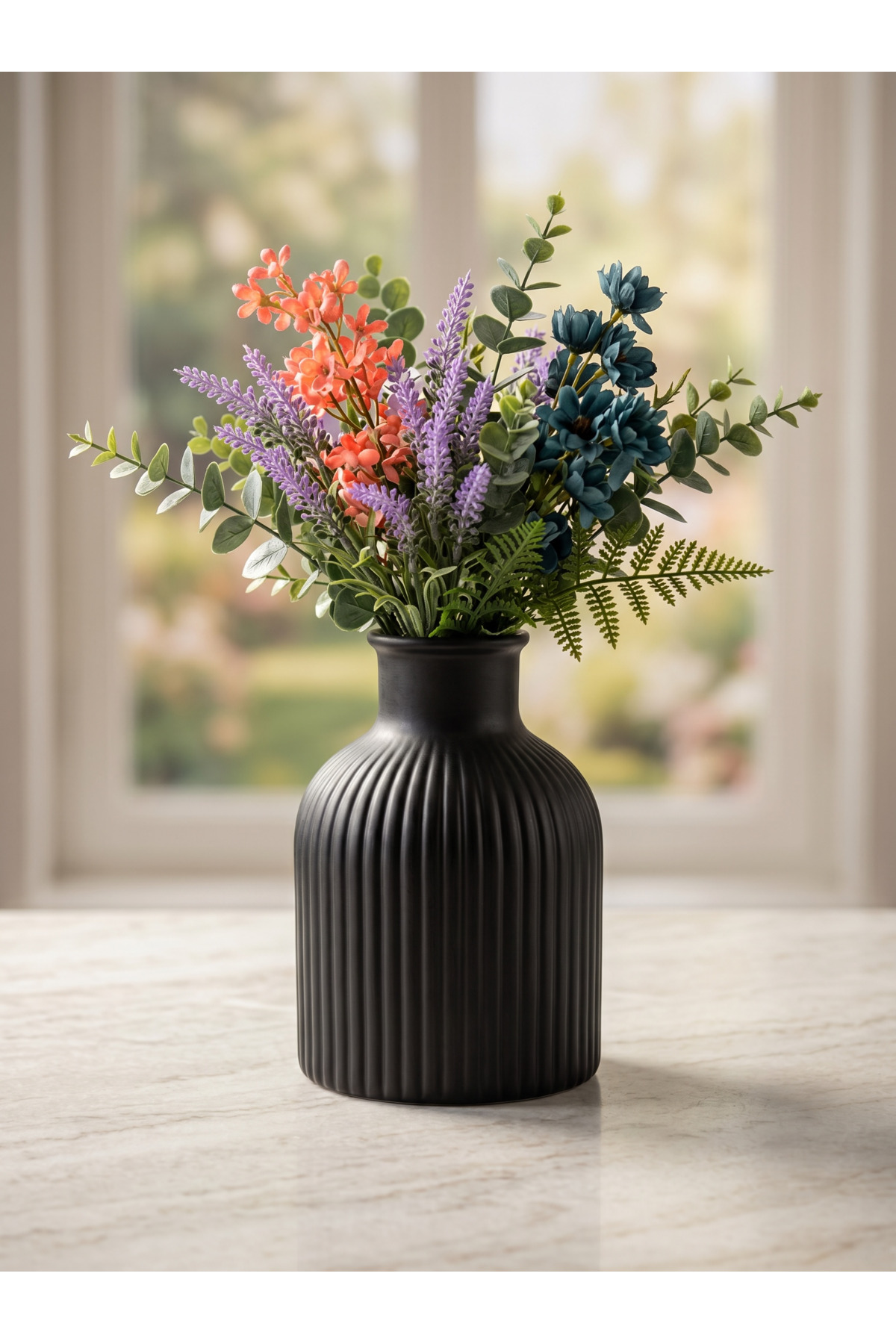 Black Striped Mini Vase 10 x 7 cm