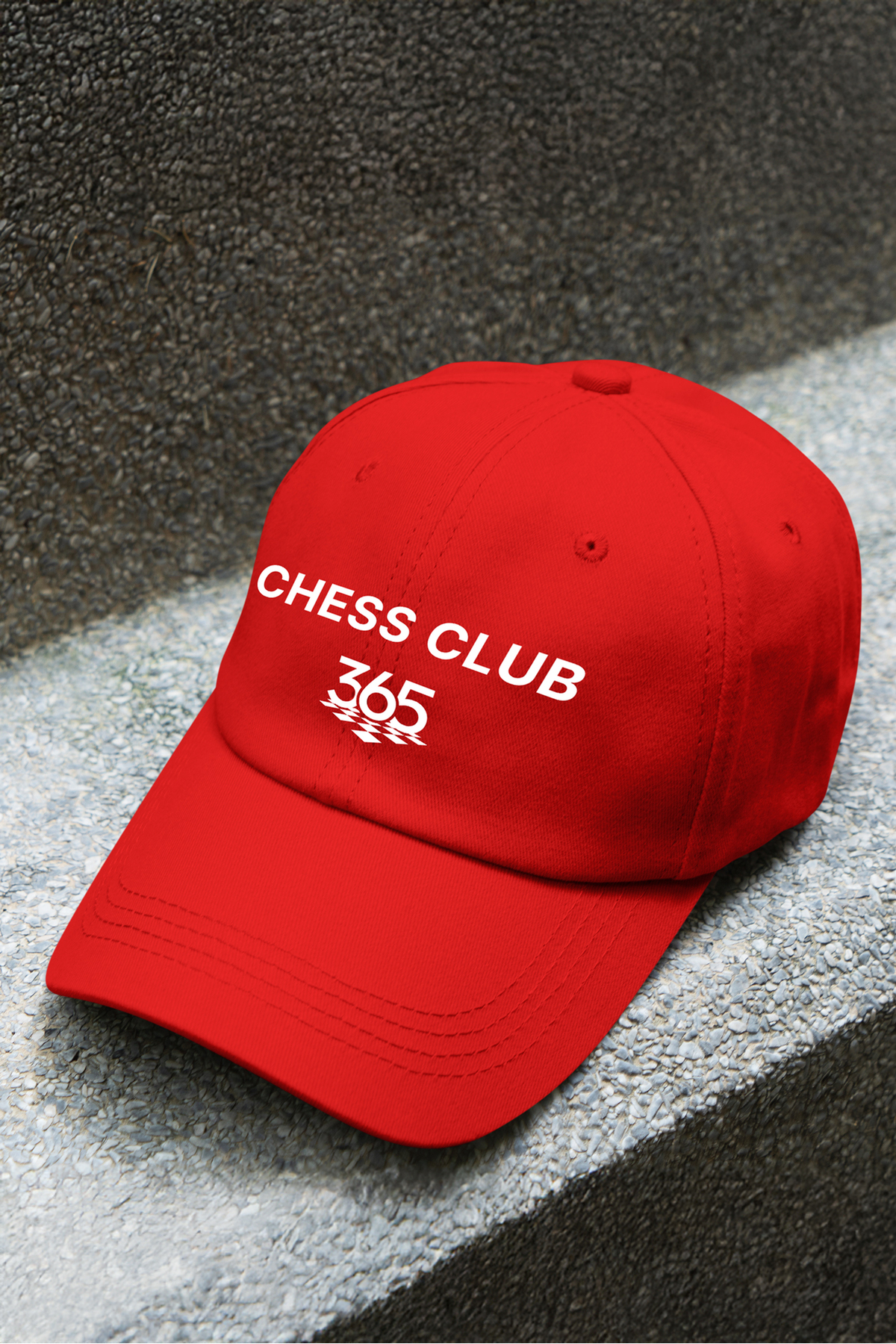 "Chess Club" Satranç Kulübü Unisex Kırmızı Şapka - Ayarlanabilir resmi