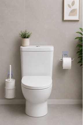 metalshop 2 Parça Banyo Seti Metal Stantlı Wc Kağıtlık Ve Tuvalet Fırçası Yuv...