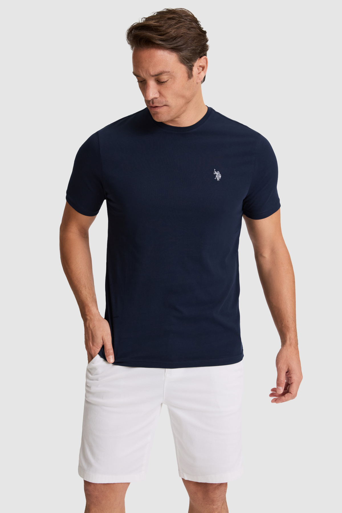 U.S. Polo Assn. Men's Navy Blue Regular Fit Crew Neck T-Shirt 50322518-Vr033