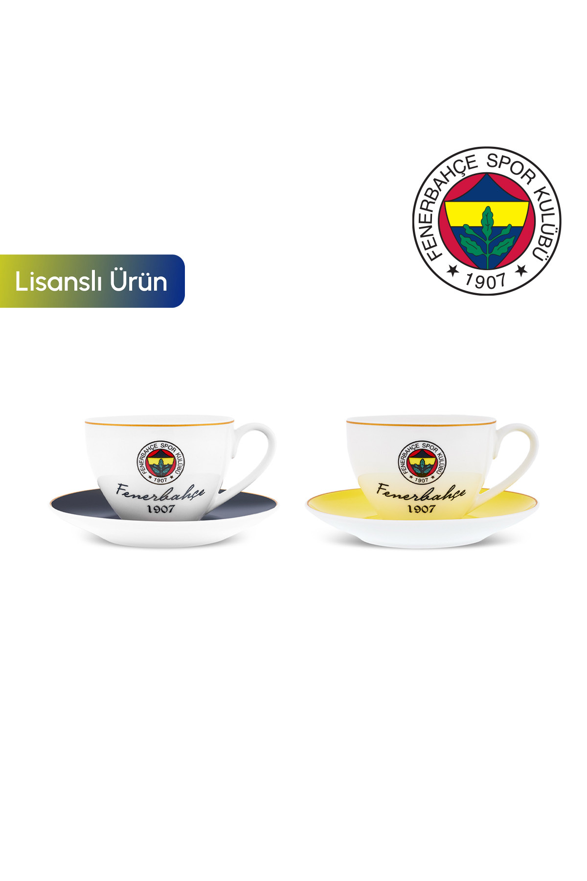 x Fenerbahçe Lisanslı 2 Kişilik Çay Fincan Takımı 220 ml