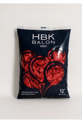 HBK Balon Pastel 12" Balon HBK Dış Dekorasyon Kırmızı 50'li
