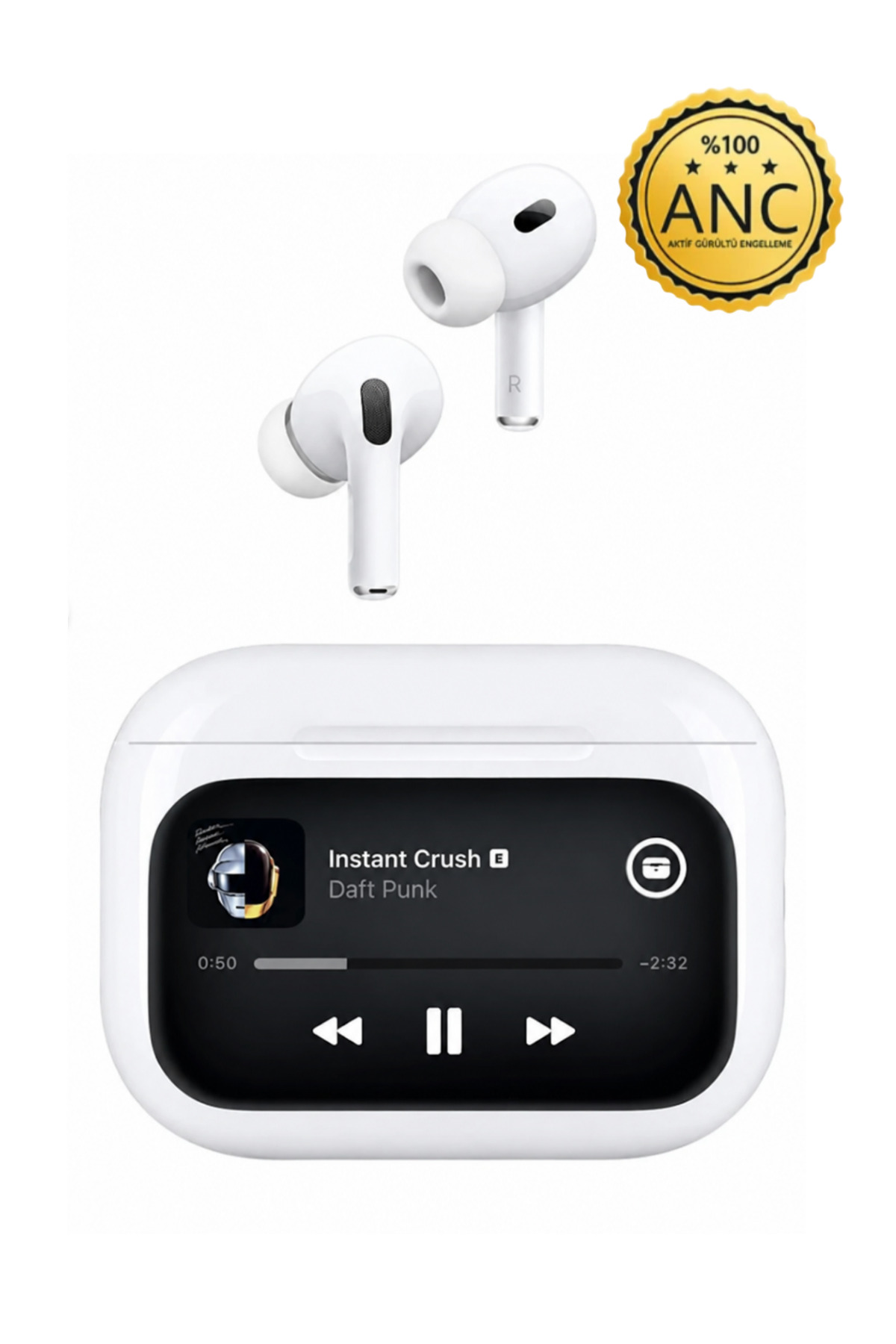 Barbanti Mobile Air Pro 2 Ekranlı Anc Gürültü Engelleyici Bluetooth Kulaklık IOS Android Tüm Telefonlar ile Uyumlu Kulaklık