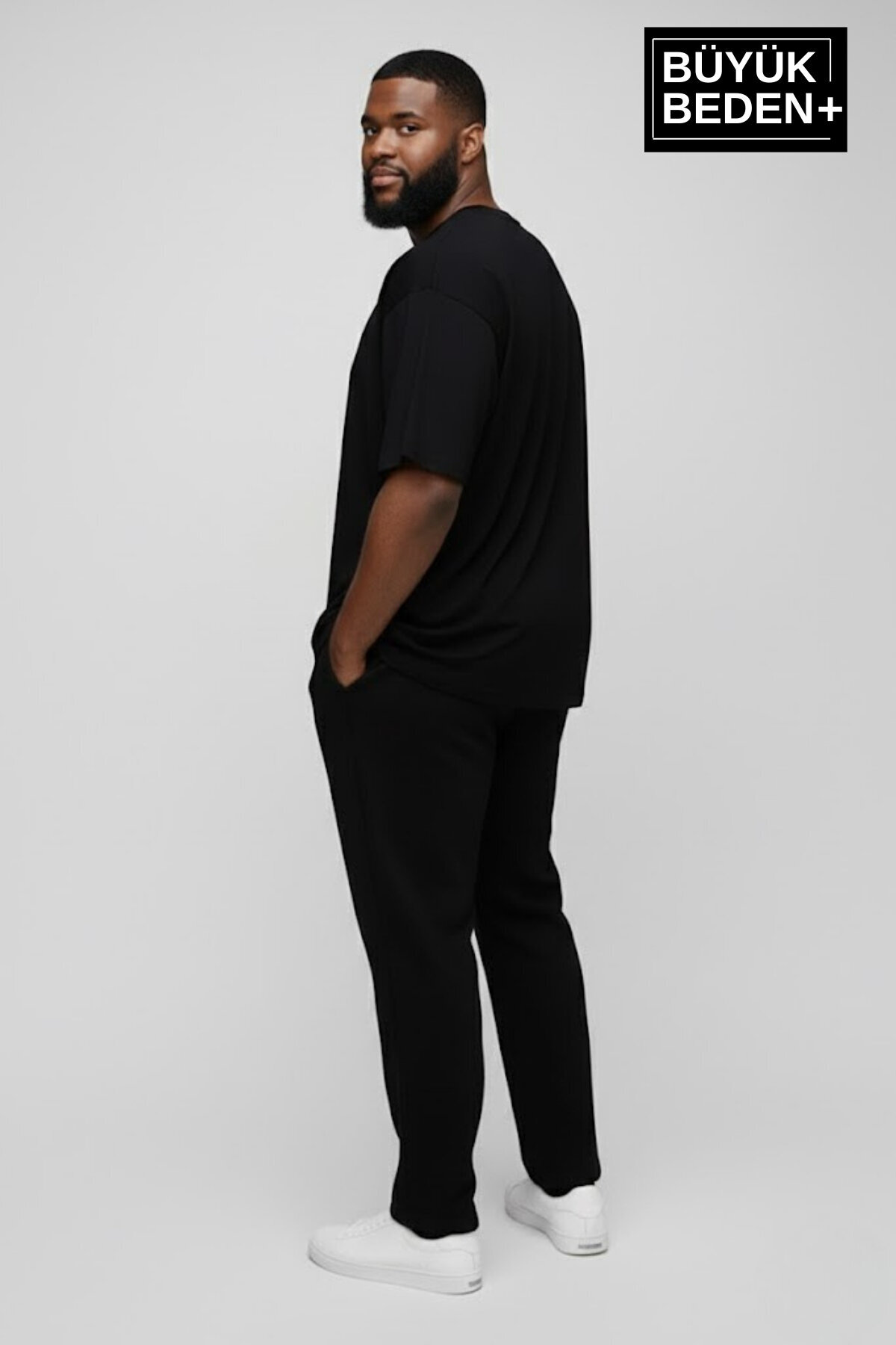 Superlife Büyük Beden Erkek Basic Tişört, Pamuklu Düz T-Shirt 3XL-6XL SPR26BTS510 görsel 3