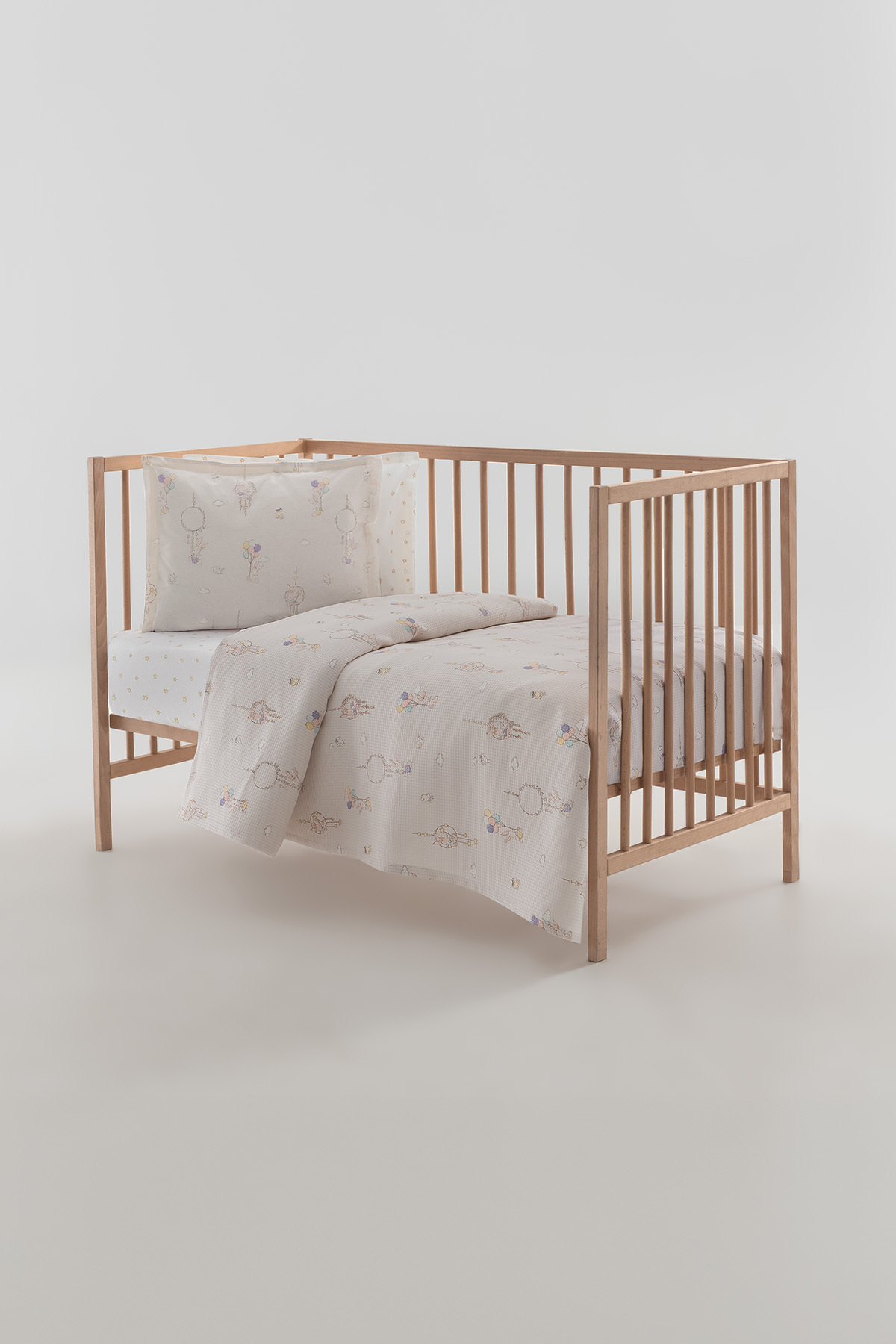 Alleya Printed 100% Cotton Baby Quilting Set - Beige