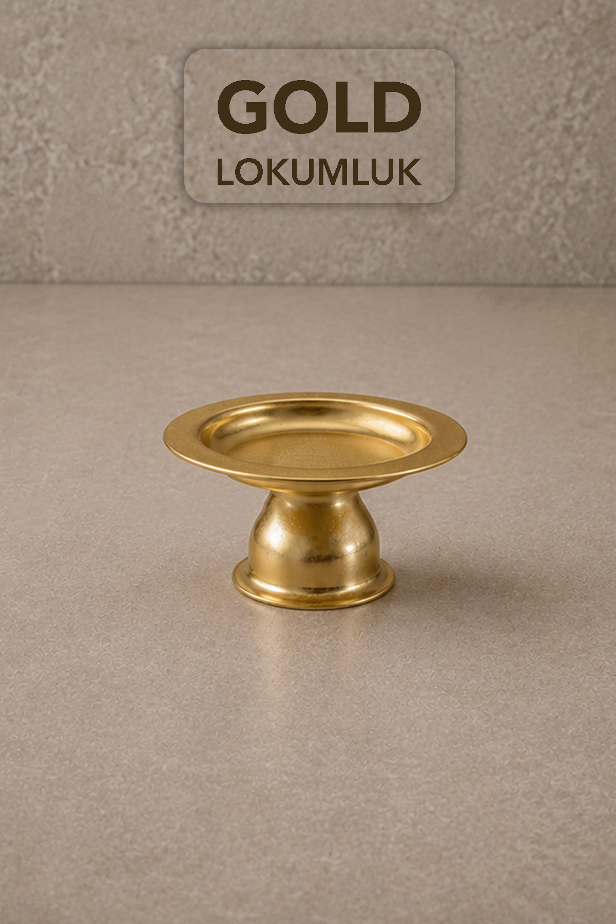 Meleni Home Dekoratif Gold Sunumluk - Kahve Yanı Lokum Makaronluk
