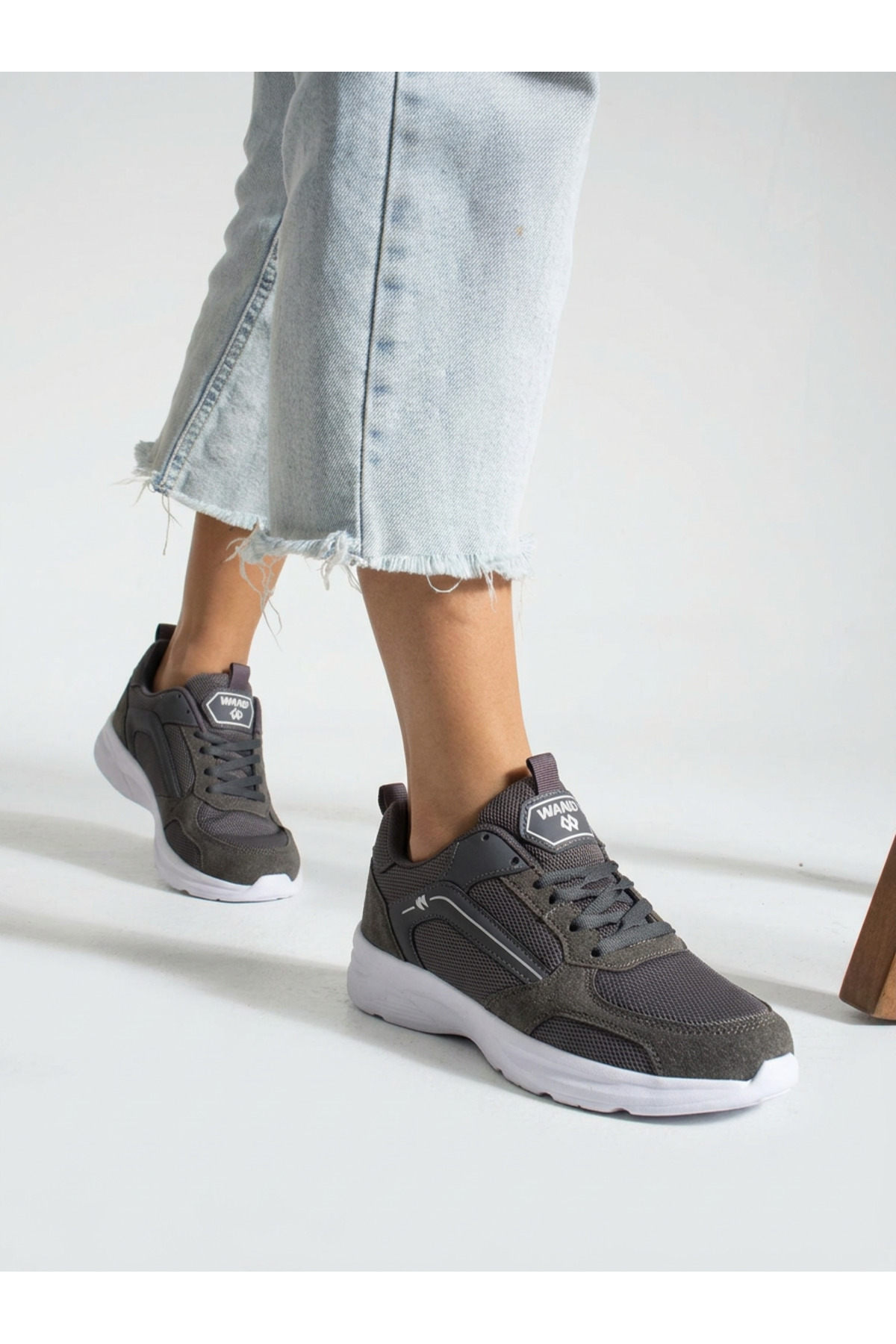 Wand Füme Nefes Alabilen Kumaş Faylon Taban Bağcıklı Sneaker görsel 2