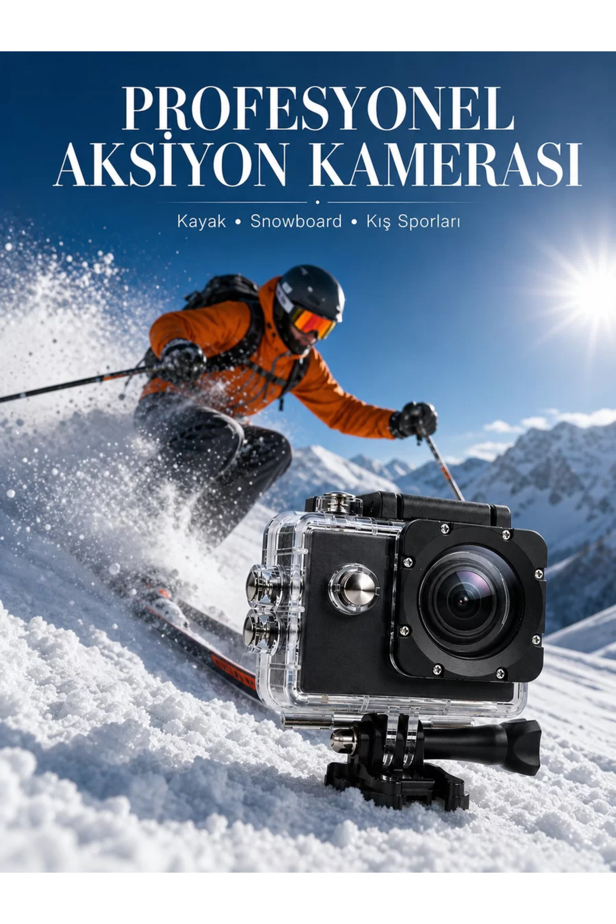 1080P Full HD Spor Kamerası Kompakt ve Dayanıklı Tasarım