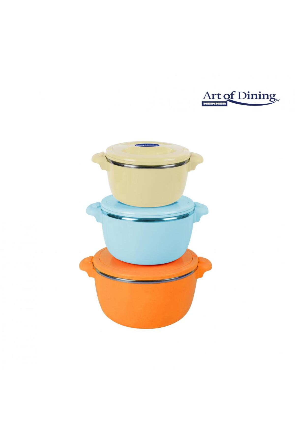 Art of Dining by Heinner SET 3CASEROLE TERMICE 2+4+6L,BELLY ORANGE,
