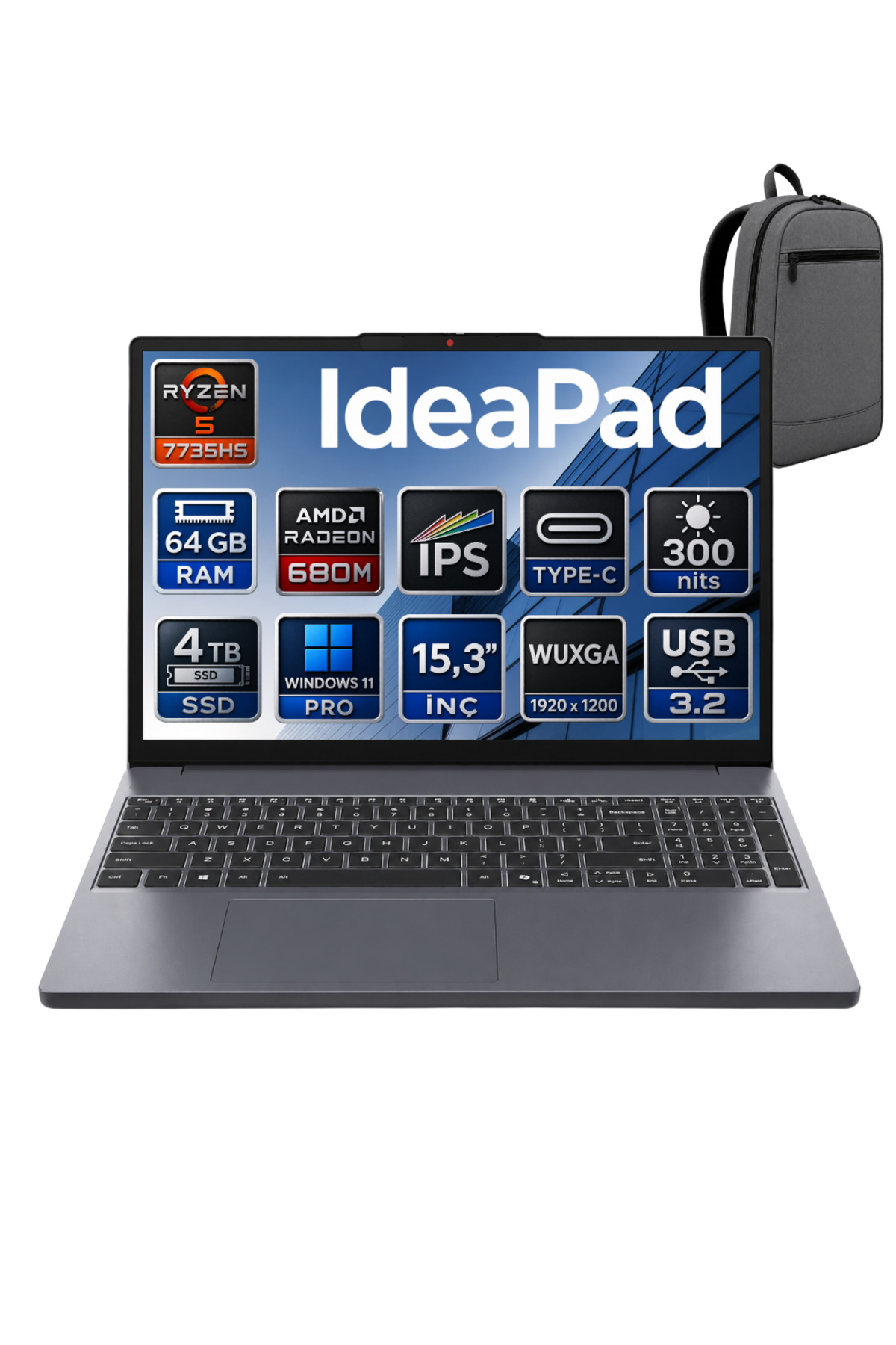 LENOVO IDEAPAD SLİM 3 AMD RYZEN 5 7535HS 64GB 4TB SSD 15.3