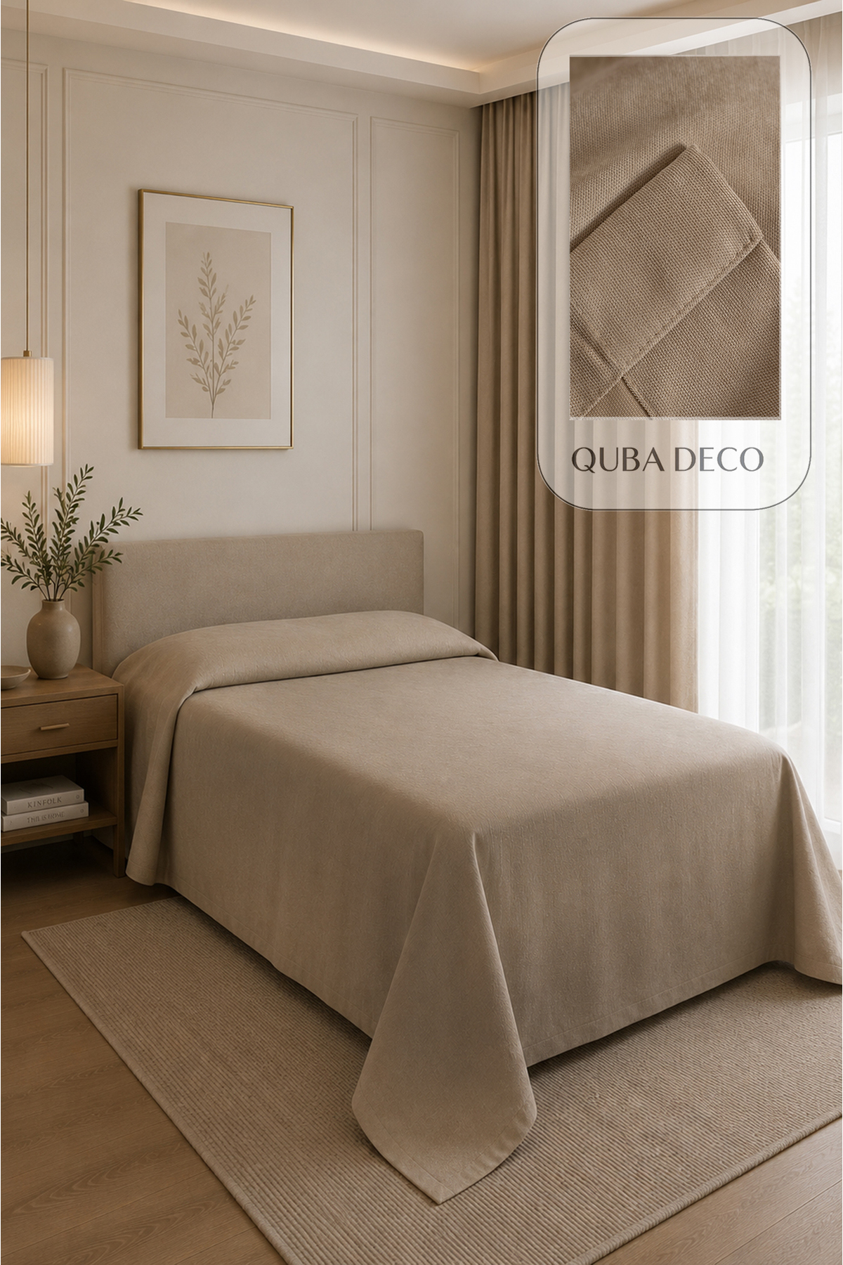 Velvet Textured Double Single Floor Island Bedspread Bedroom Nursery Guest Room
