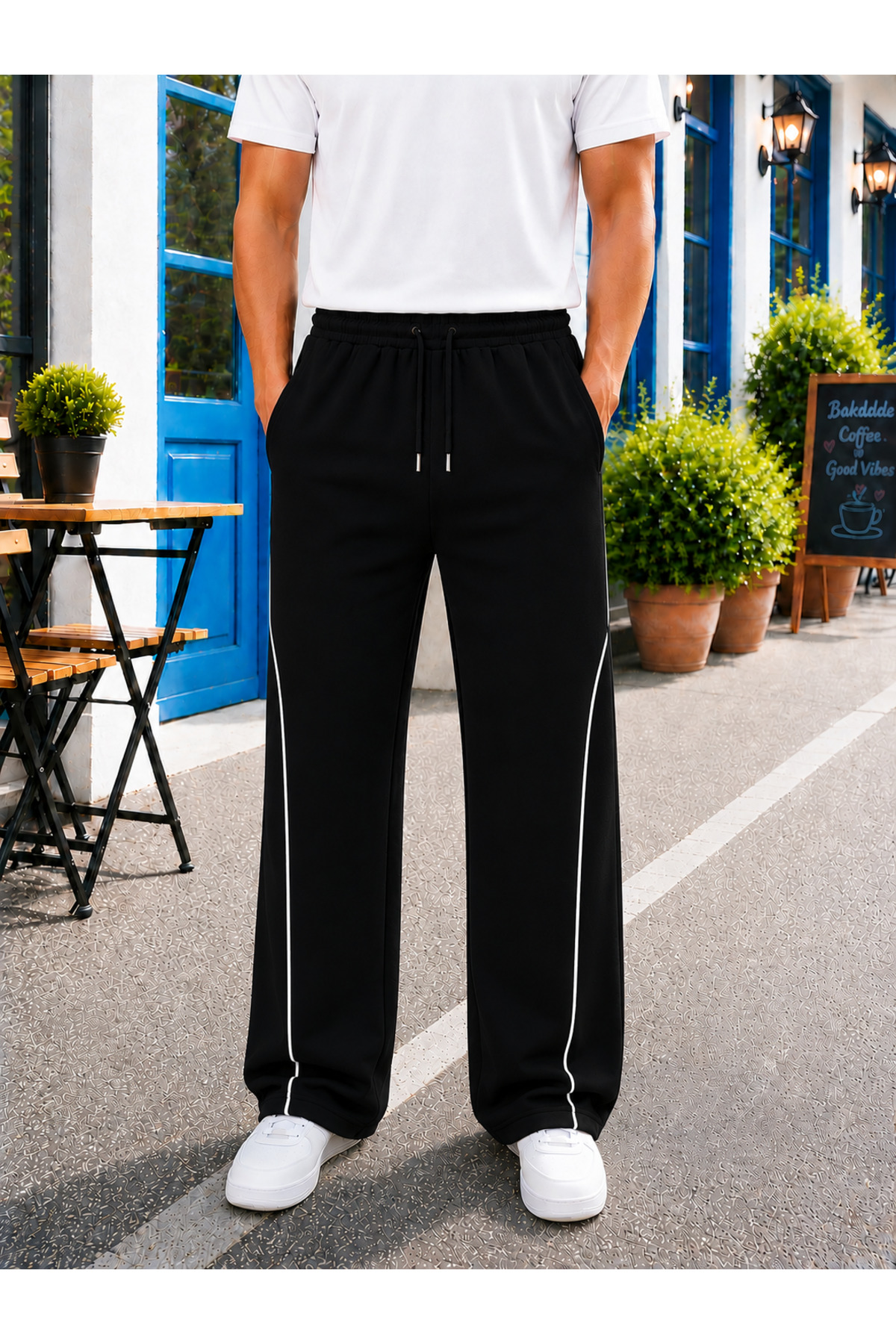 by fiyaka fashion Erkek Baggy Eşofman Altı Önden Biyeli (Mevsimlik)