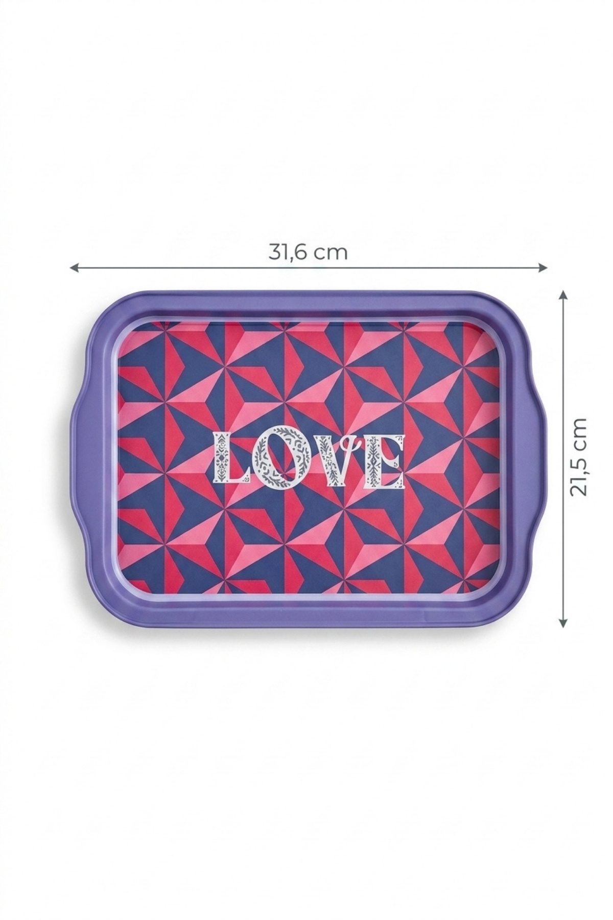 Feel Moods Love Serisi Kulplu Metal Sunum Tepsisi - 215x316 mm — Tepsiler — görsel 5 / 5 — Tinbox
