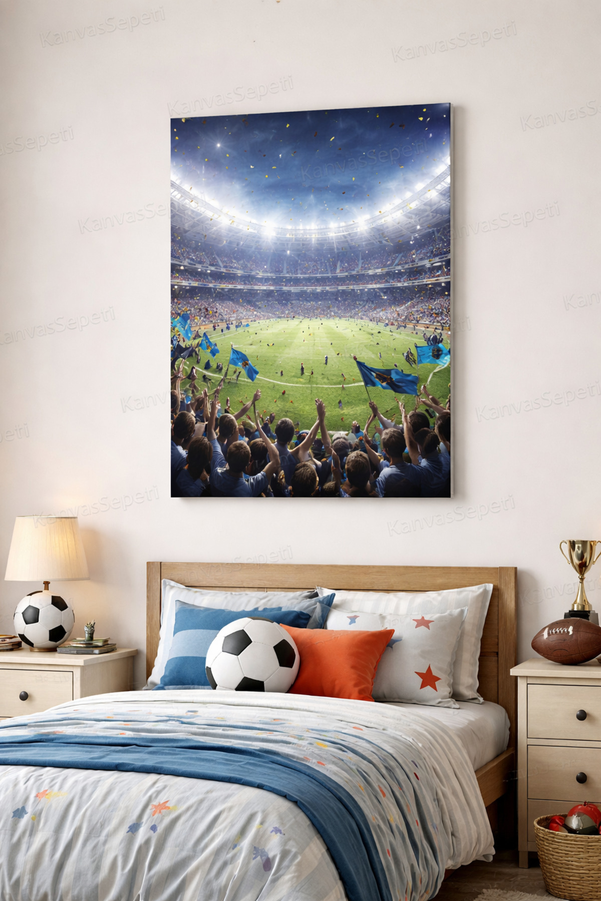 Futbol Stadyumu: Çocuklar İçin Modern Futbol Kanvas Tablo