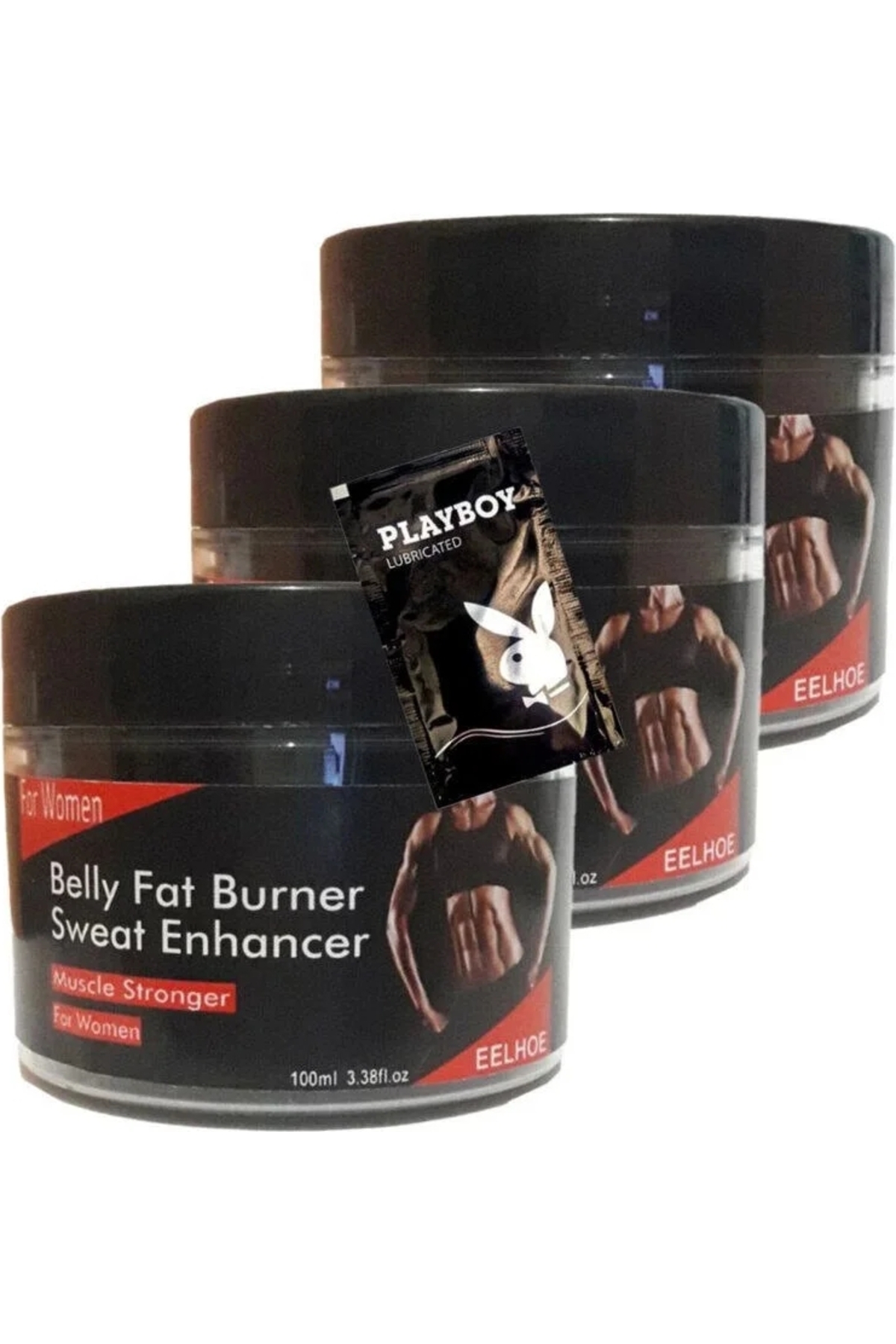 Süper Belly Fatburner Sweat Enhancer Kadınlar Için Krem 3X100 ml + 1 Adet Jel ile — GU-EYF-24645-AGC01