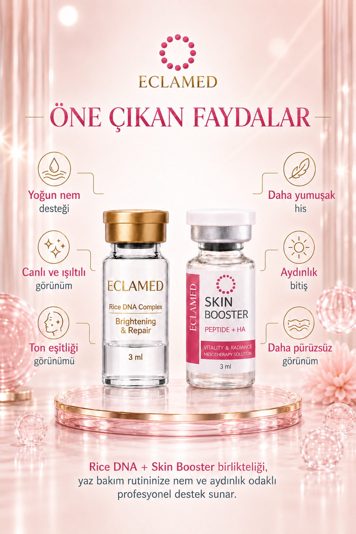 نسخه درخشش تابستانی - ست مراقبت از پوست حاوی DNA برنج + تقویت کننده پوست | آبرسانی، درخشندگی و ظاهری یکدست — ECLSGEDT-R-S — تصویر 4 از 5