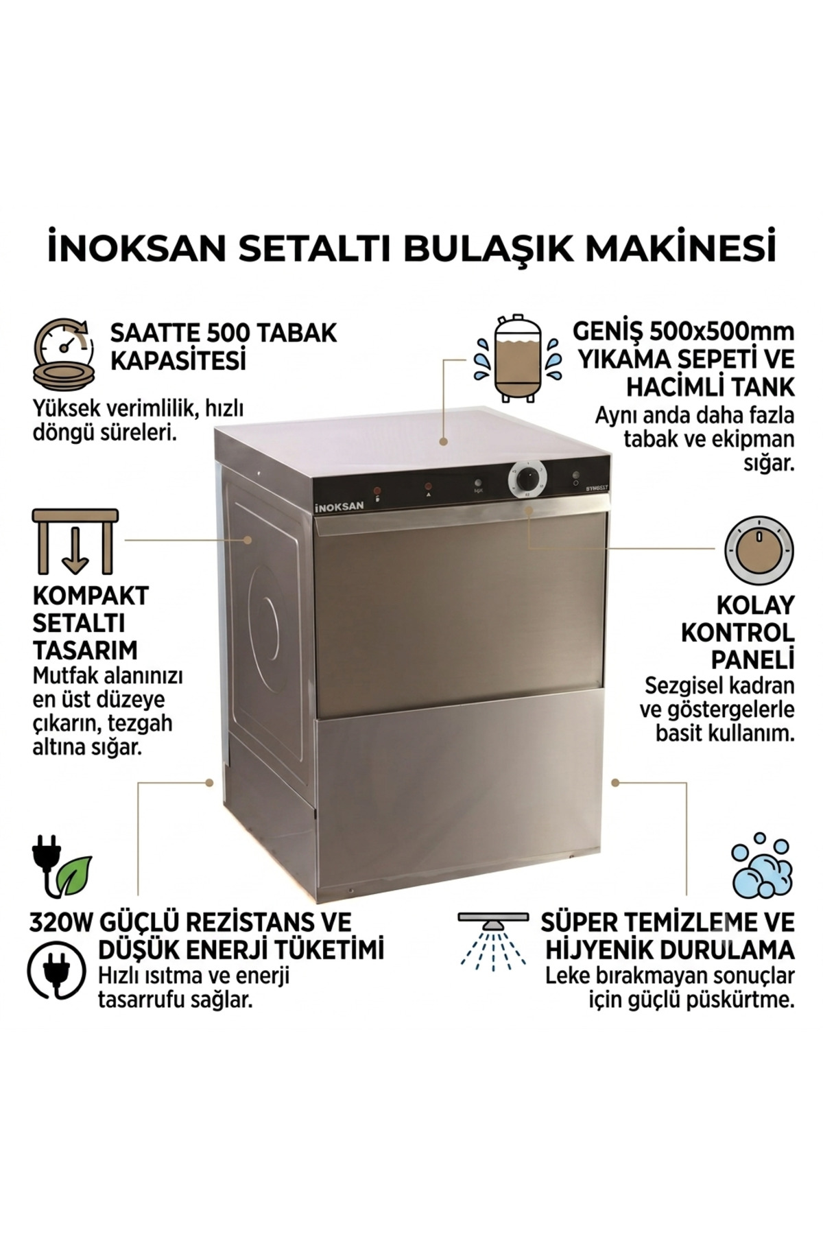 İnoksan 500TABAK/SAAT BULAŞIK MAKİNASI