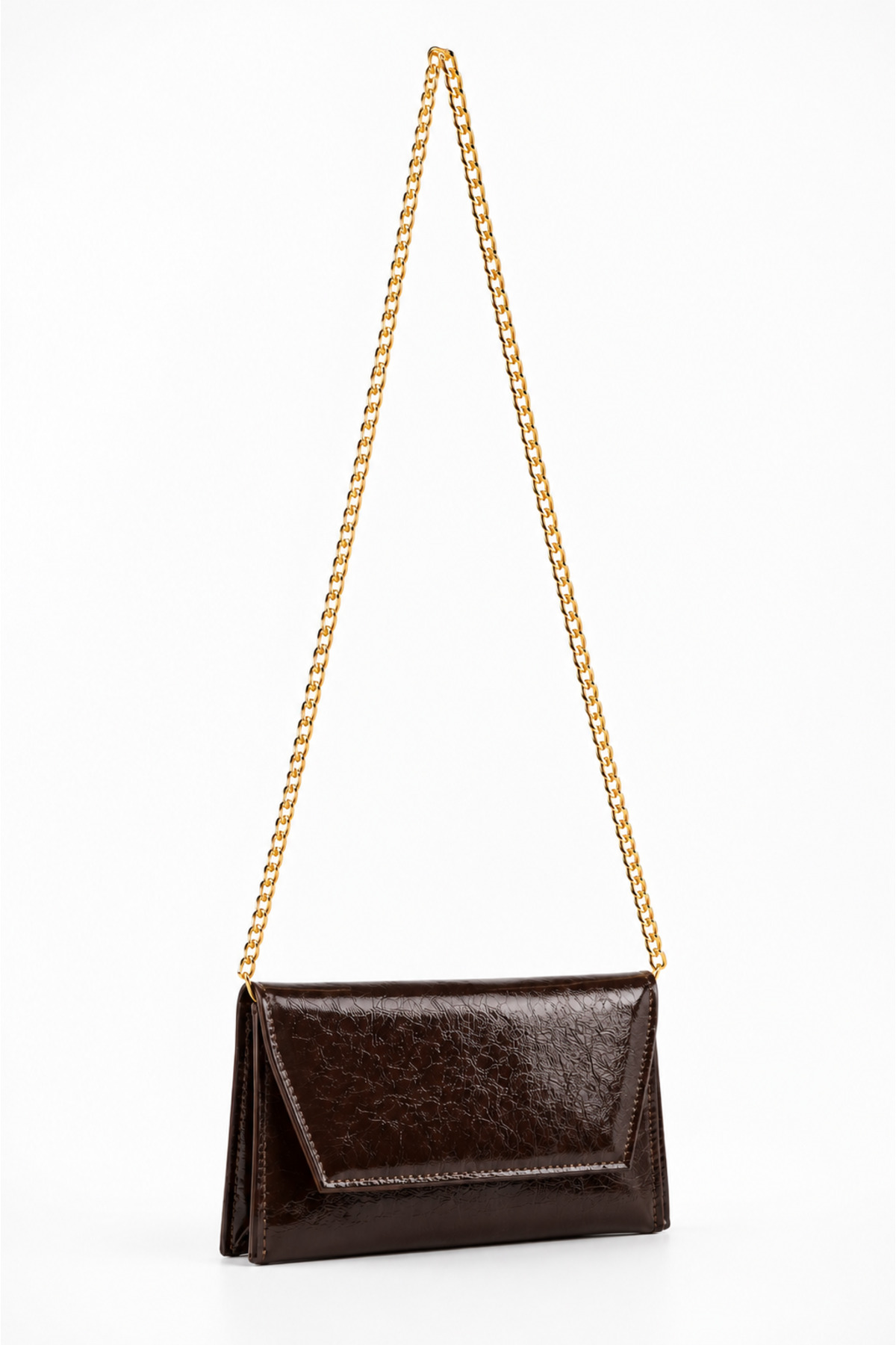 Tecer Bag Kadın Parlak Mini Zarf Çapraz Askılı Clutch Çanta görsel 2