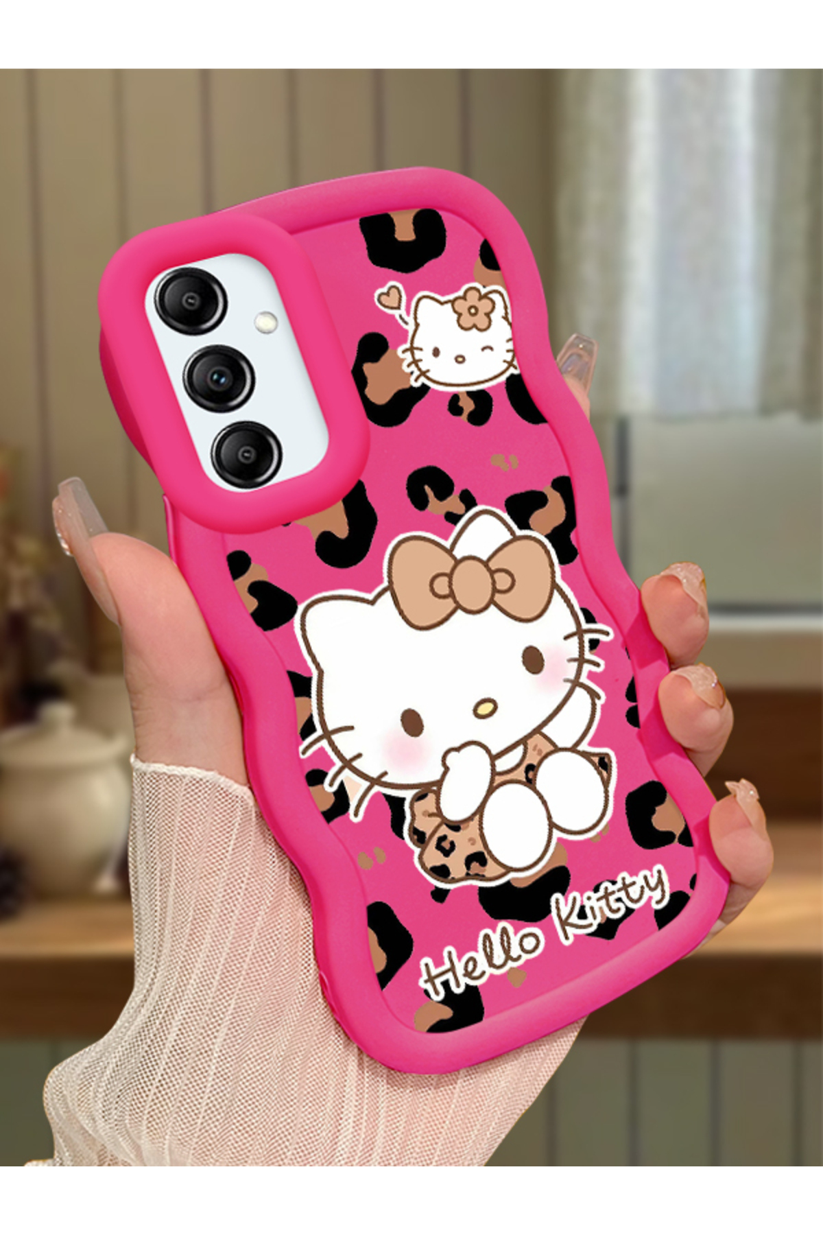 Samsung Galaxy A14 Compatible Case camera protector Red Silicone Couple Phone Case Kitty Pattern