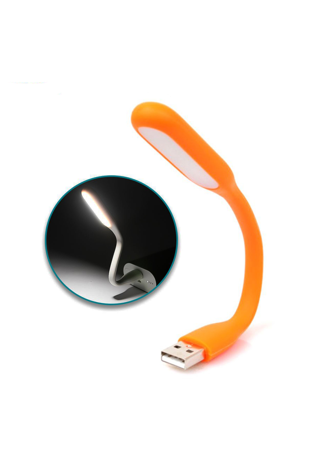 Usb Led Lamba Katlanabilir Pc Laptop Klavye Aydınlatma Esnek Bükülebilir Powerbank/Bilgisayar/Laptop Gibi Usb Bağlantısı Olan Cihazlarda Kullanabilirsiniz Turuncu
