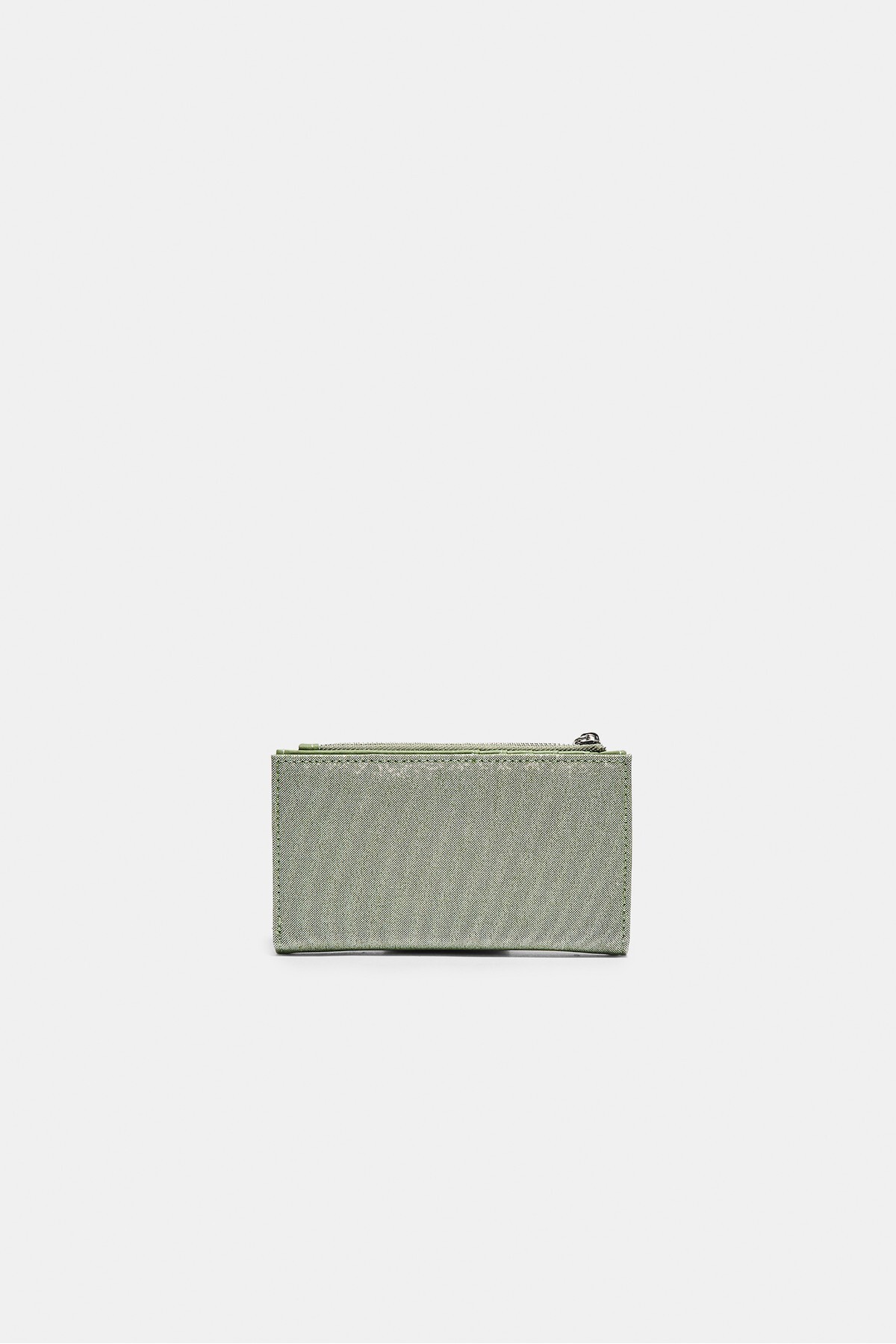 Stradivarius Basic parlak fermuarlı cüzdan görsel 4