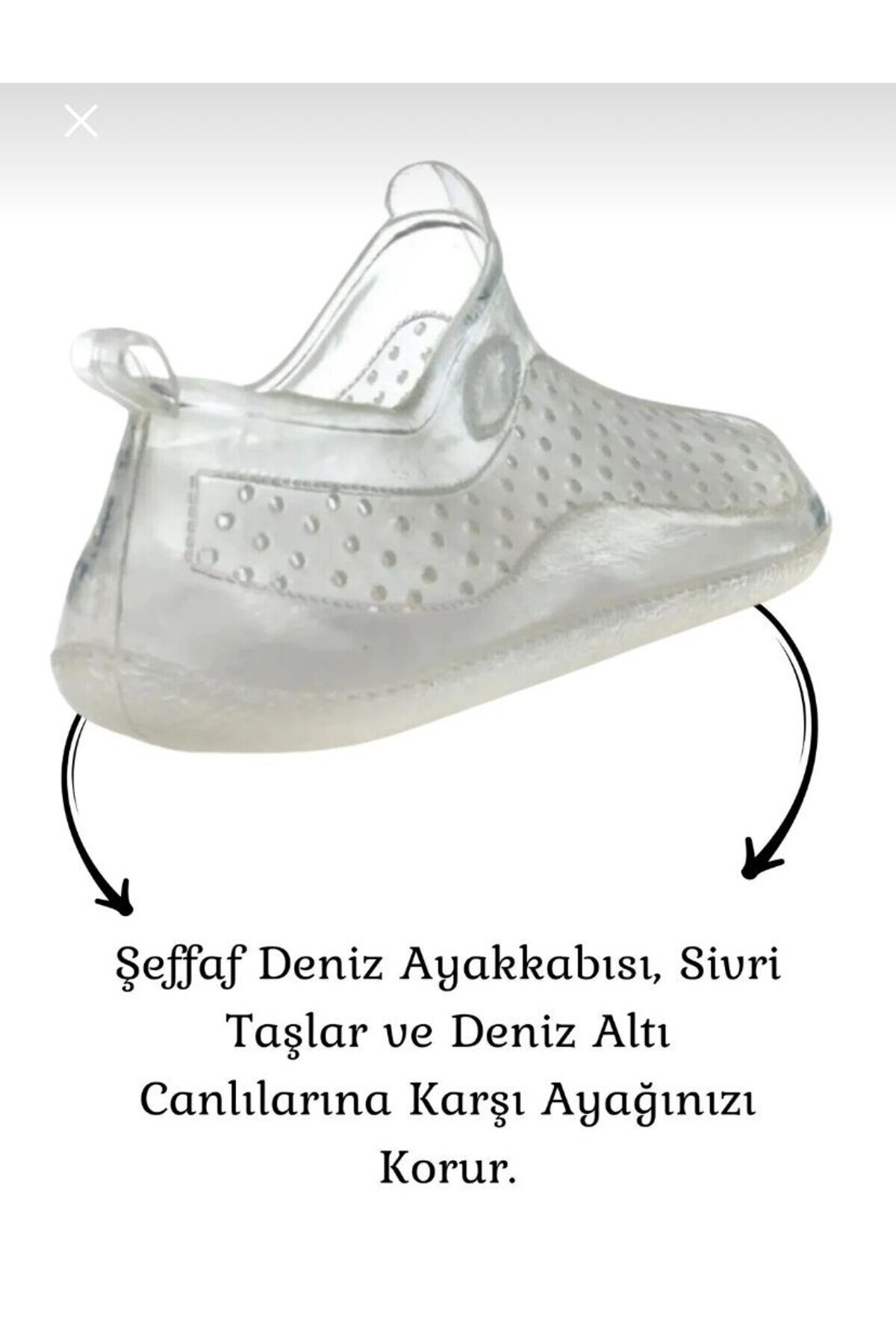 rimex sport wear Unisex Şeffaf Silikon Deniz Ayakkabısı Kaymaz Taban Hafif Plaj Havuz Su Ayakkabısı görsel 7