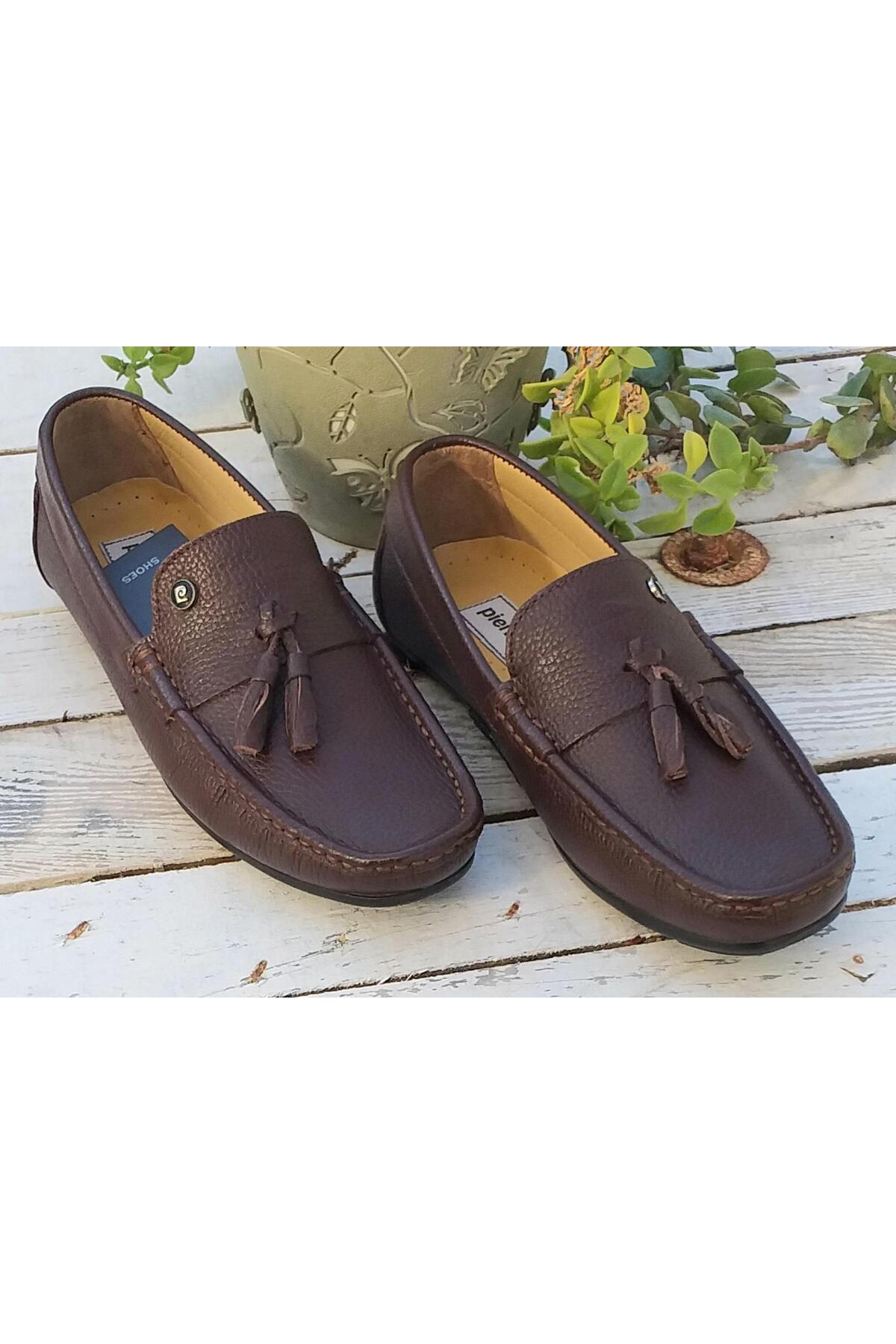 کفش راحتی مردانه چرم اصل منگوله‌دار PC-10703 پیر کاردین کفش لوفر Pierre Cardin