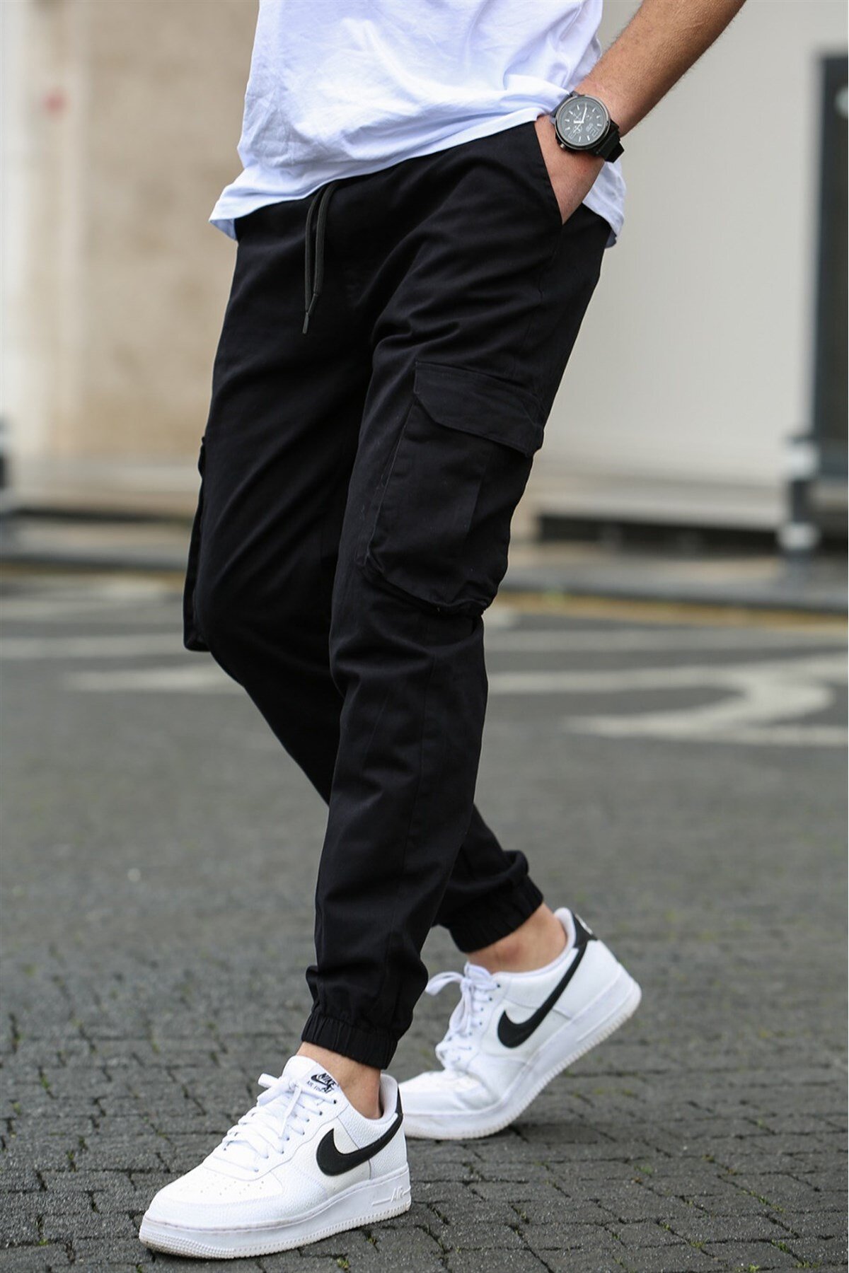 Oxmen Avant Garde Herren-Cargohose mit Taschen, Baumwoll-Lycra-Hose mit Seite...