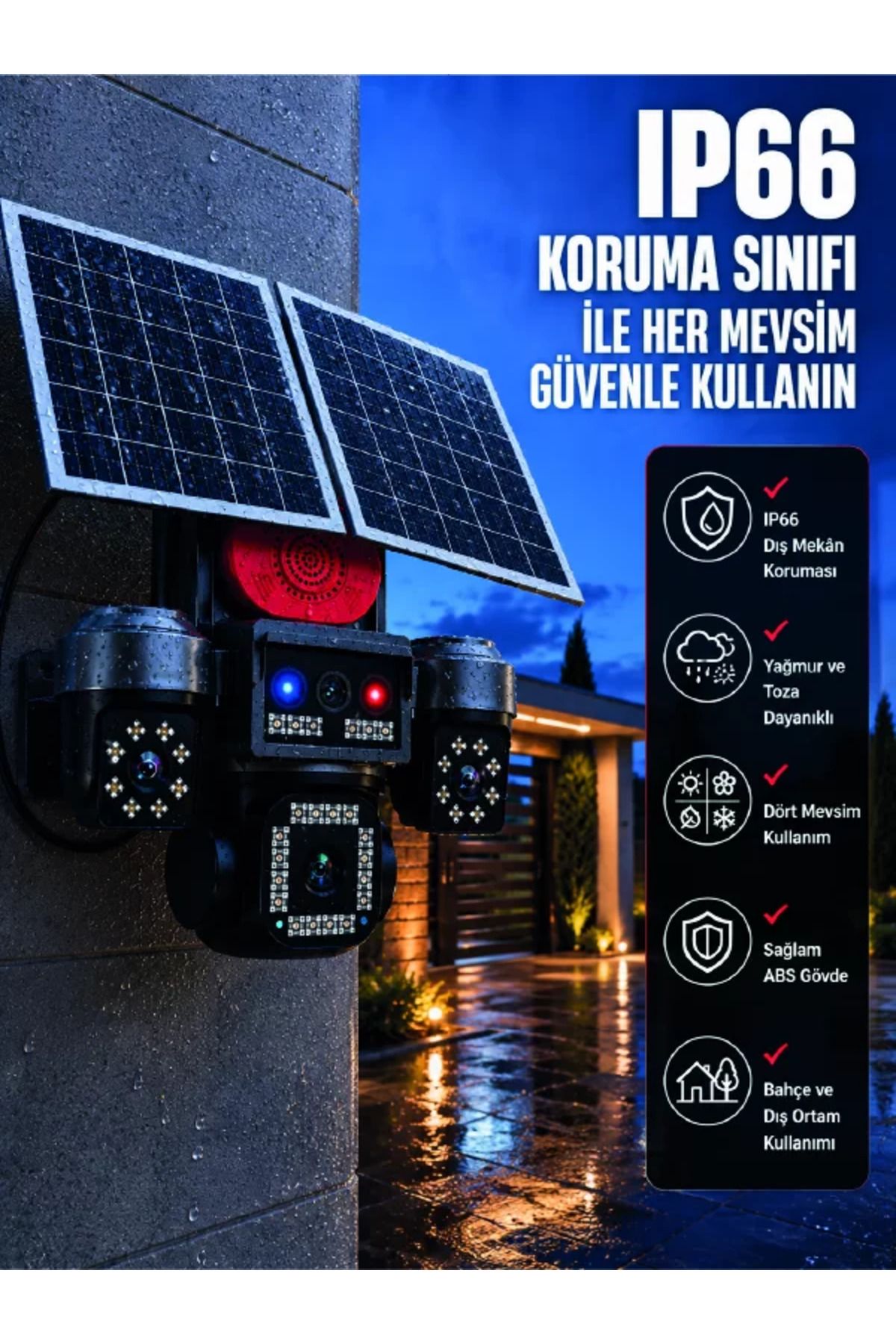Uzaktan Canlı İzleme Destekli 4 Kameralı Akıllı Güvenlik Kamera Sistemi