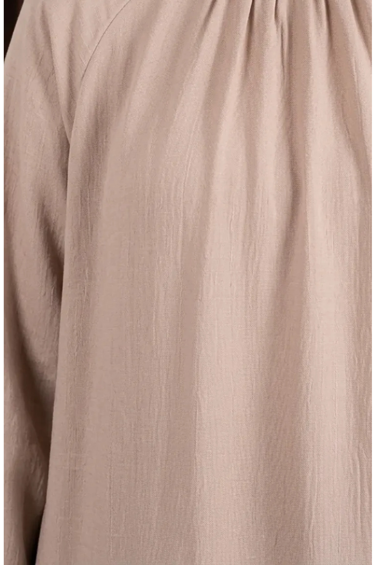 sefamerve Bürümcük Kumaş Reglan Kol Uzun Tunik 0902-06 Bej görsel 4