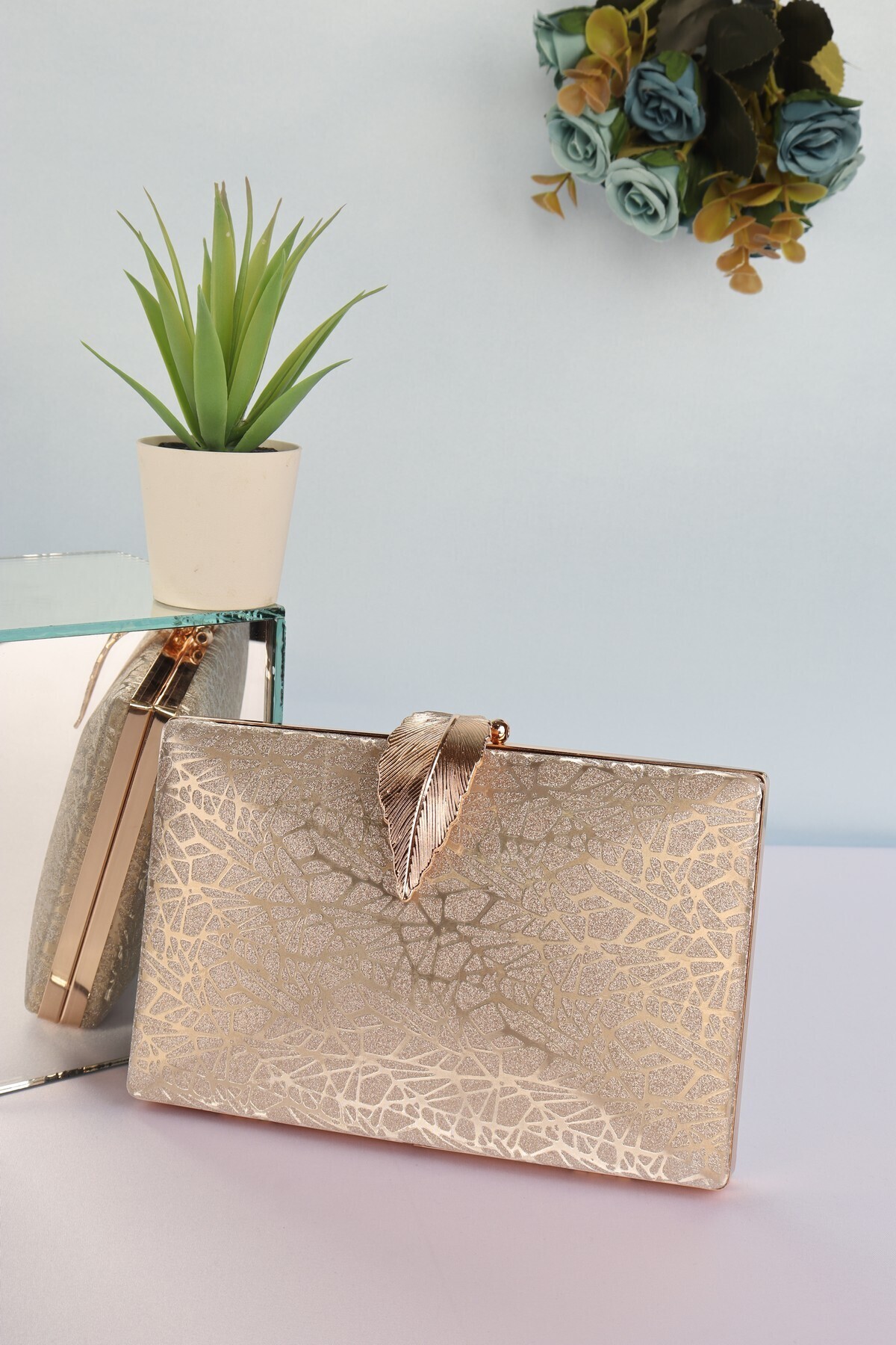weem bag Elysara EB0713 | New Yaprak Gösterişli Yaprak Bukle Abiye Çanta