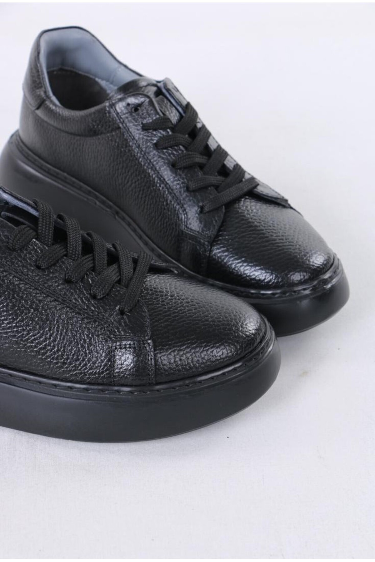 TROVIX Premium Siyah Erkek Sneaker, %100 Hakiki Deri, Siyah EVA Taban görsel 5