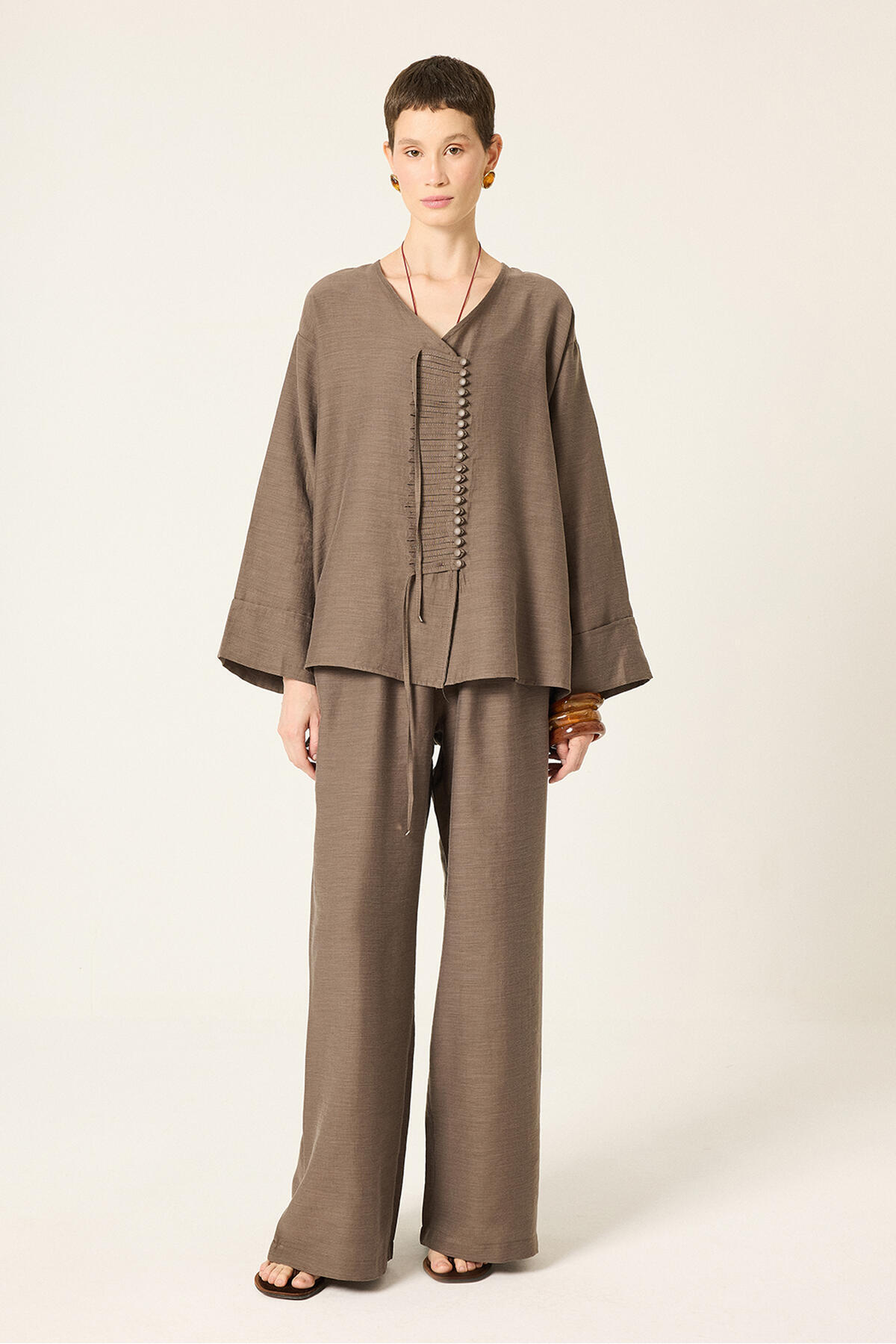 Touche Prive Linen Tunic Pants Suit