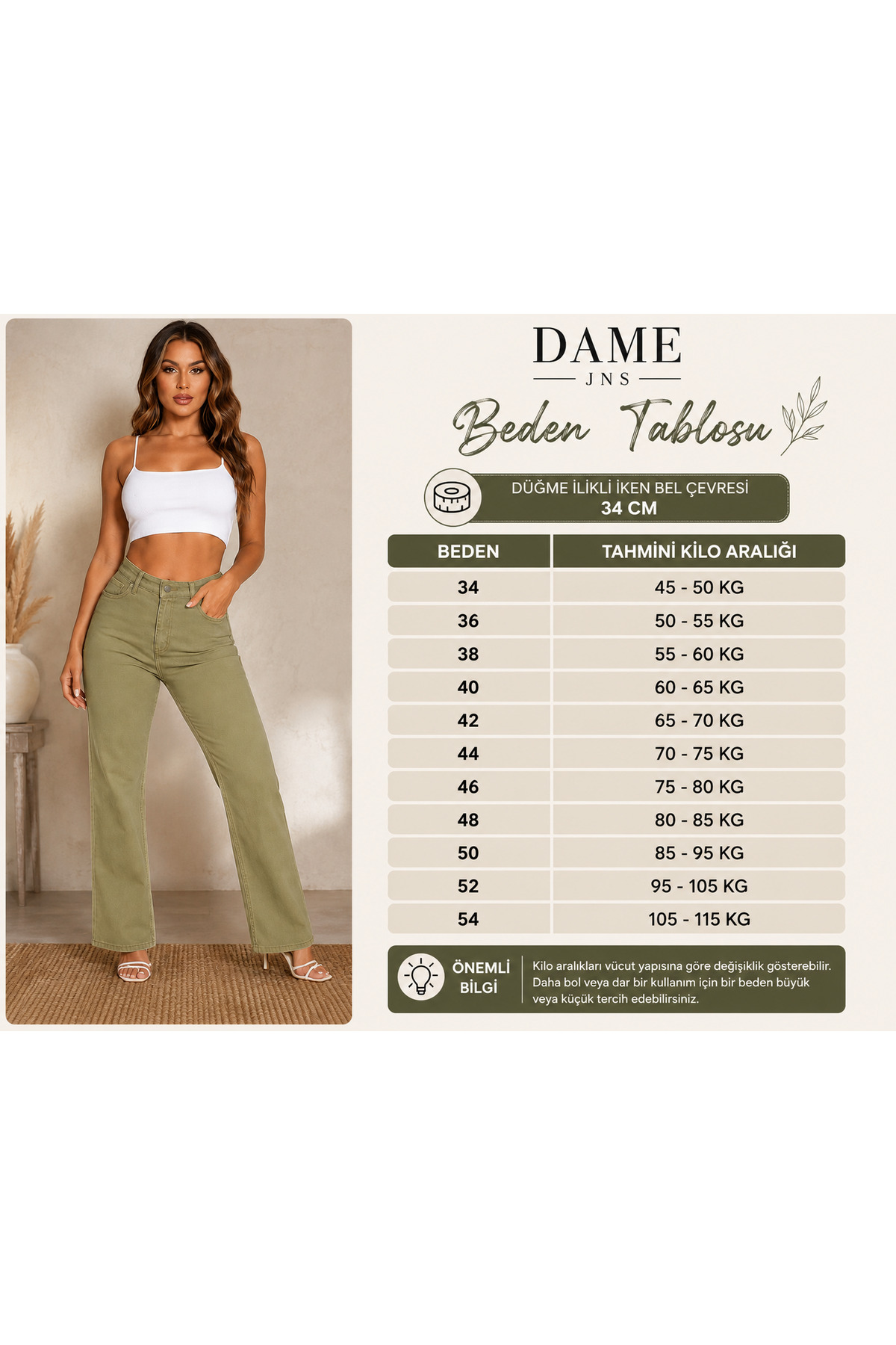 damejns DAME JNS Kadın Örme Kumaş Palazzo Pantolon Yüksek Bel Likralı Geniş Paça Rahat Kalıp Günlük Şık 34-54 Beden görsel 3