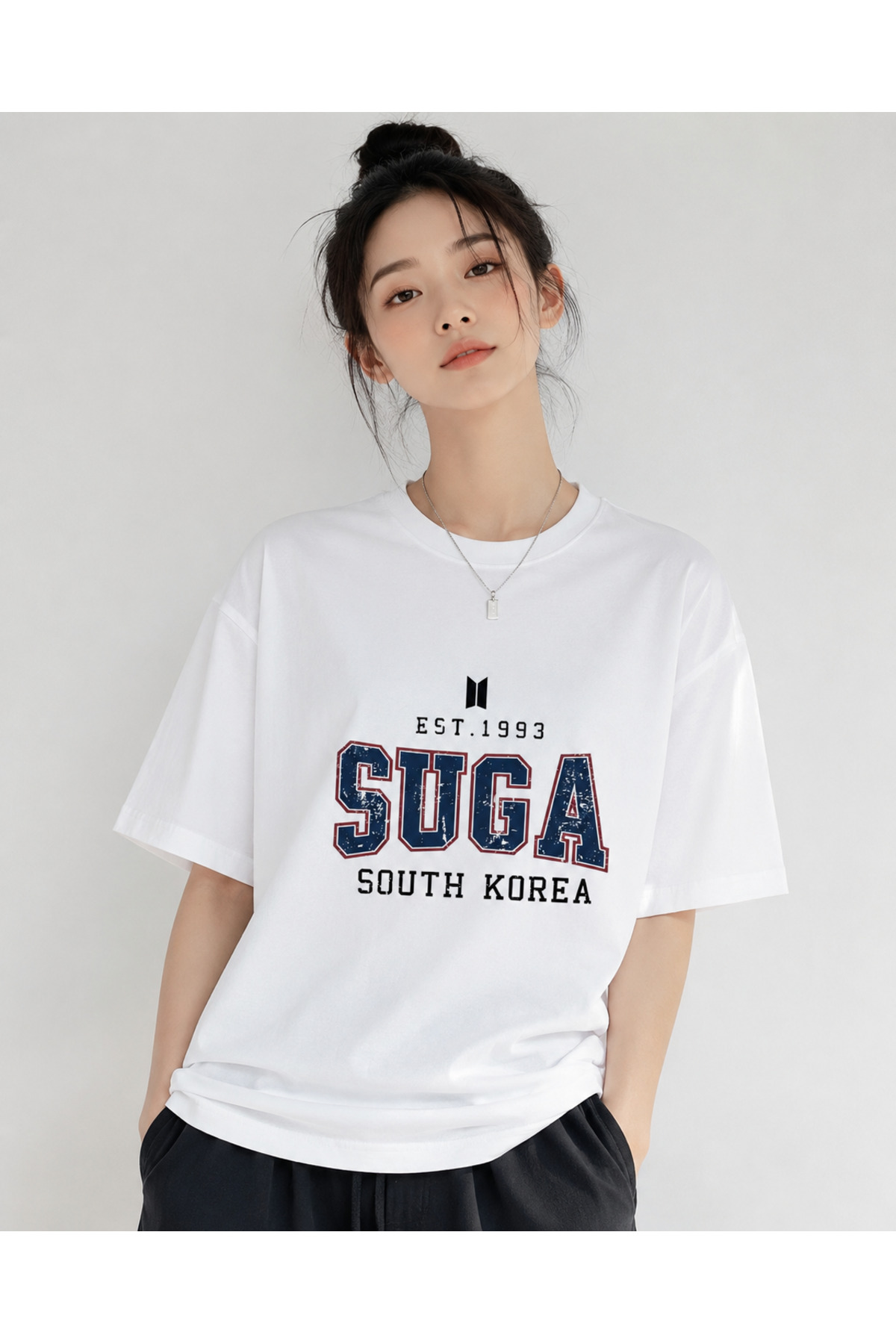 barsdepo Bts Suga Printed Oversize White T-Shirt | Premium Quality - with a Surprise Gift