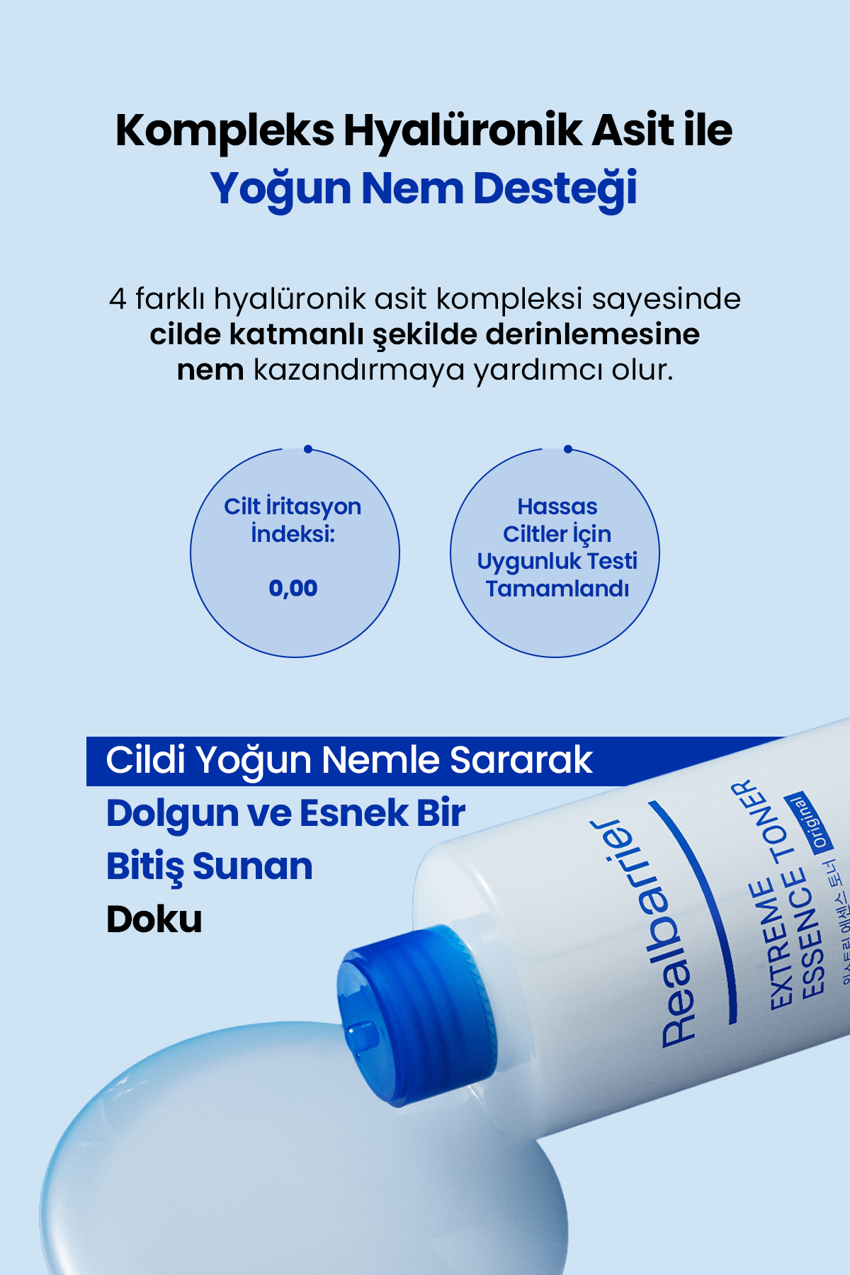 Hassaslaşmış Cilt Bariyerini Destekleyen Nemlendirici Tonik REALBARRIER Extreme Essence Toner Origin — RB01 — تصویر 3 از 9