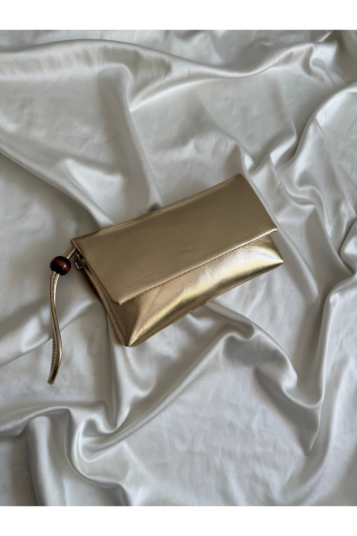 Mia Collection Sade Model Clutch Çanta , Portföy Çanta , El Çantası Gold görsel 3